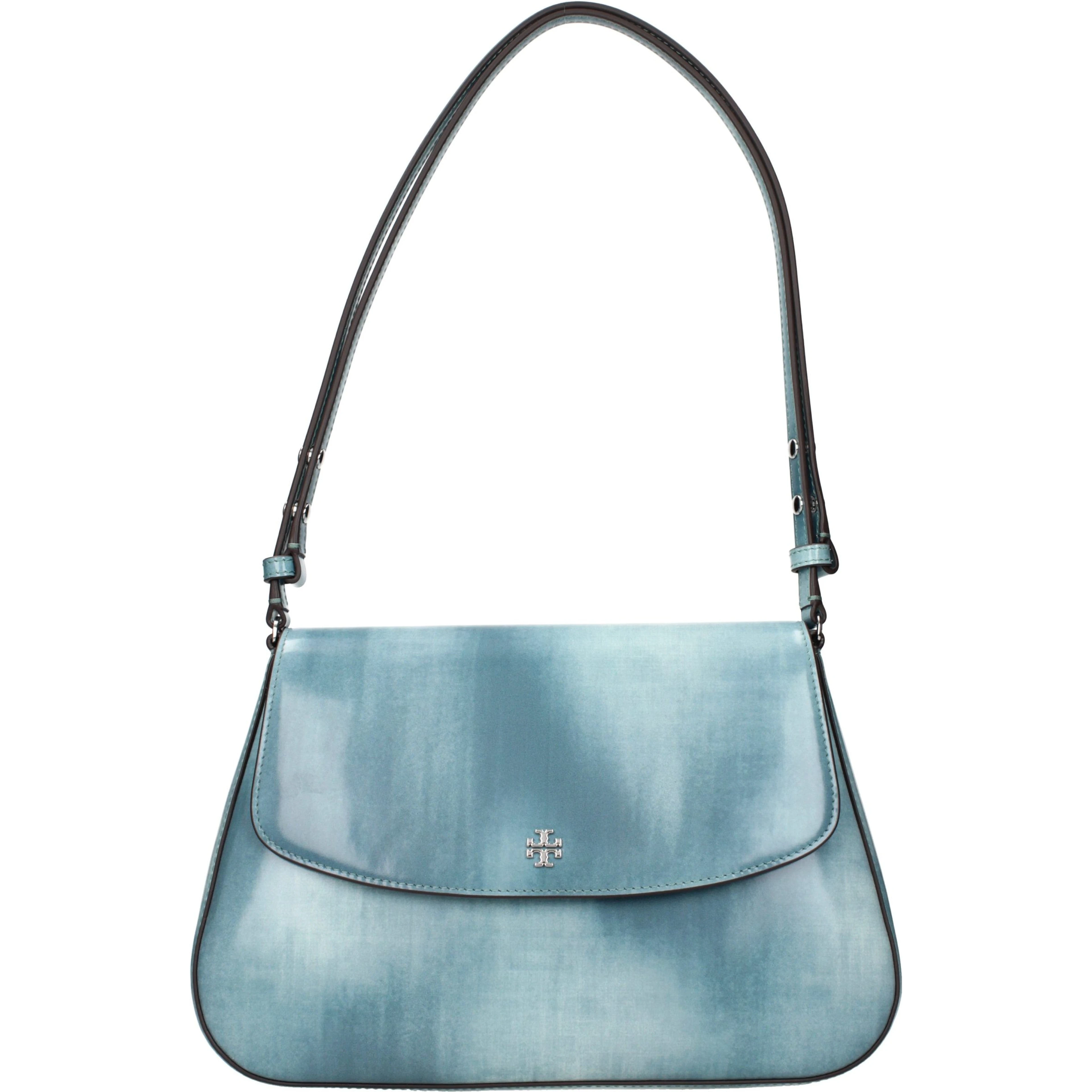 Blue Leather Shoulder Bag