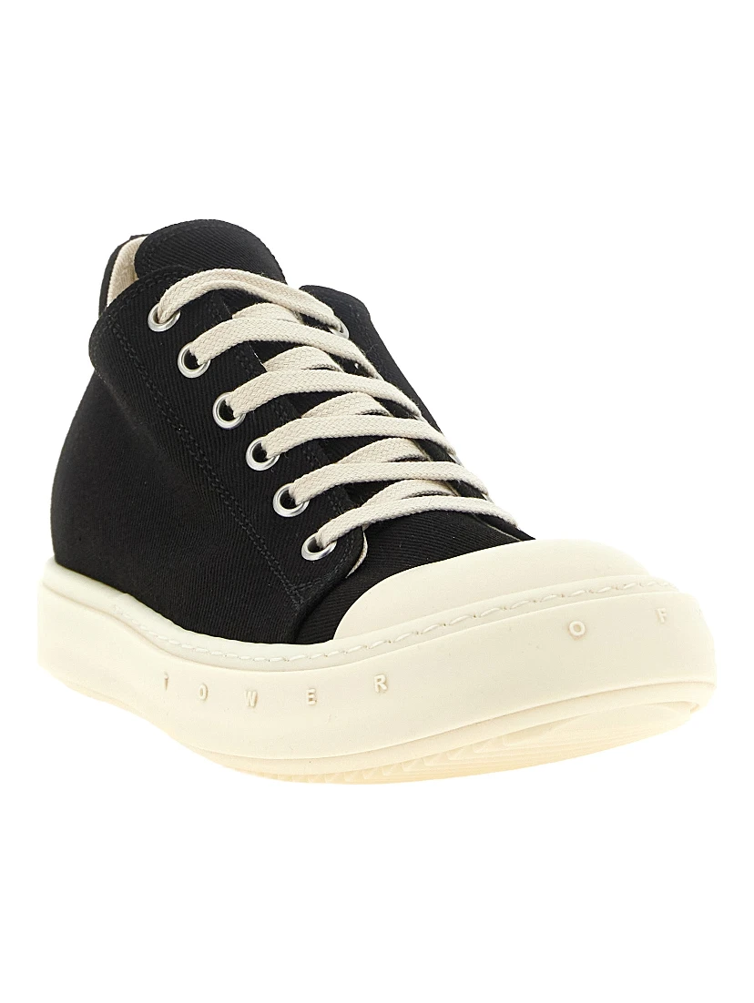 Black Cotton Low Top Sneakers