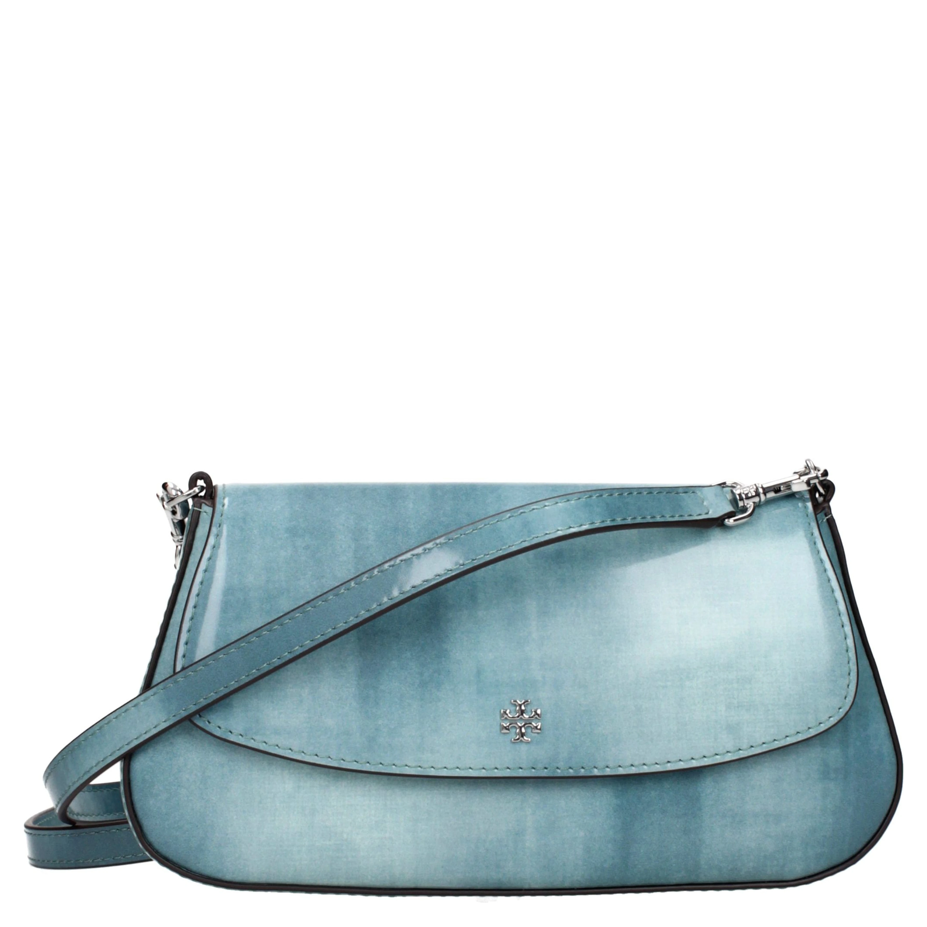 Blue Leather Crossbody Bag