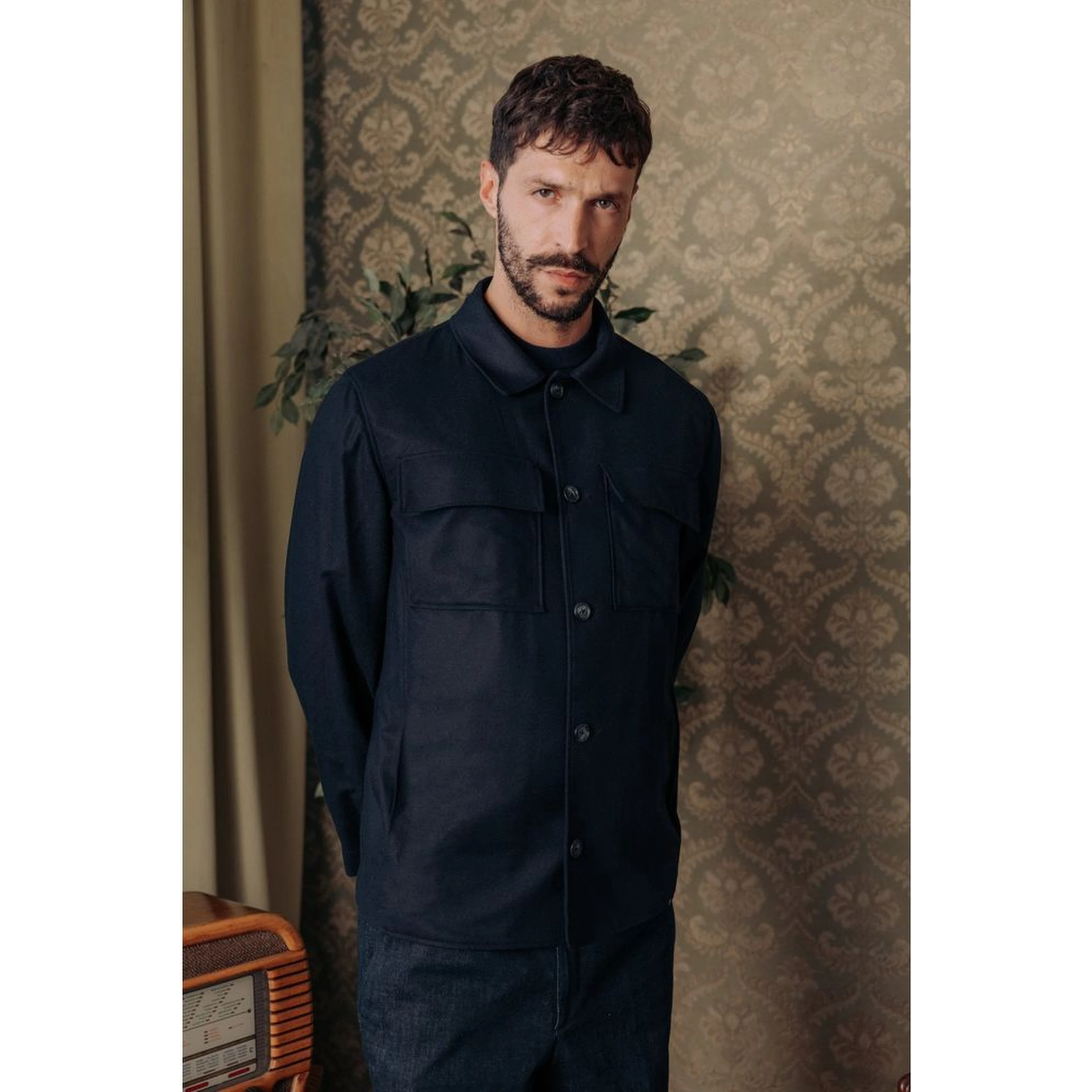 Blue Cashmere Full-Length Jacket