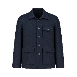 Blue Cashmere Full-Length Jacket