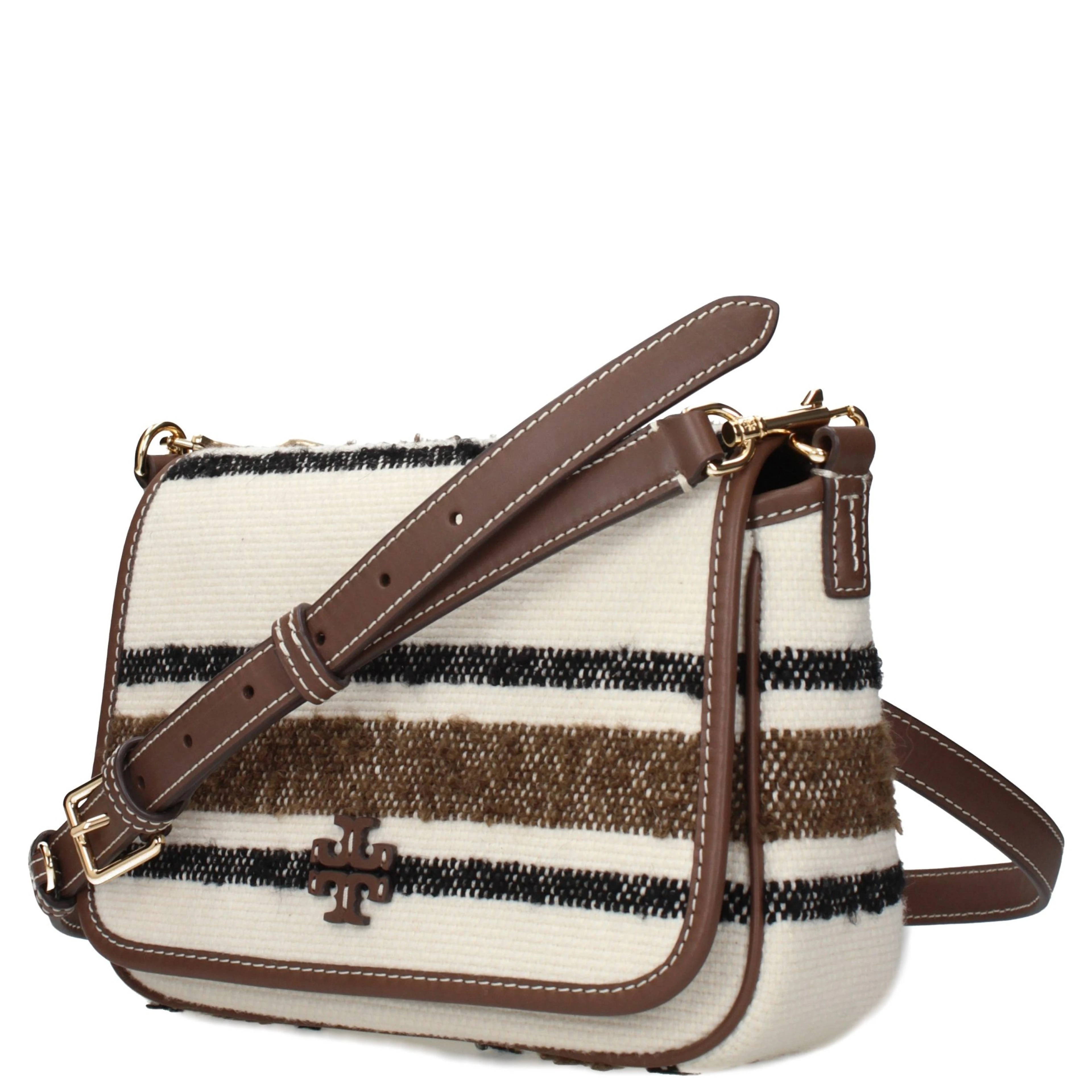 Beige Fabric Crossbody Bag
