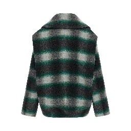 Bicolor Wool Full-Length Jacket
