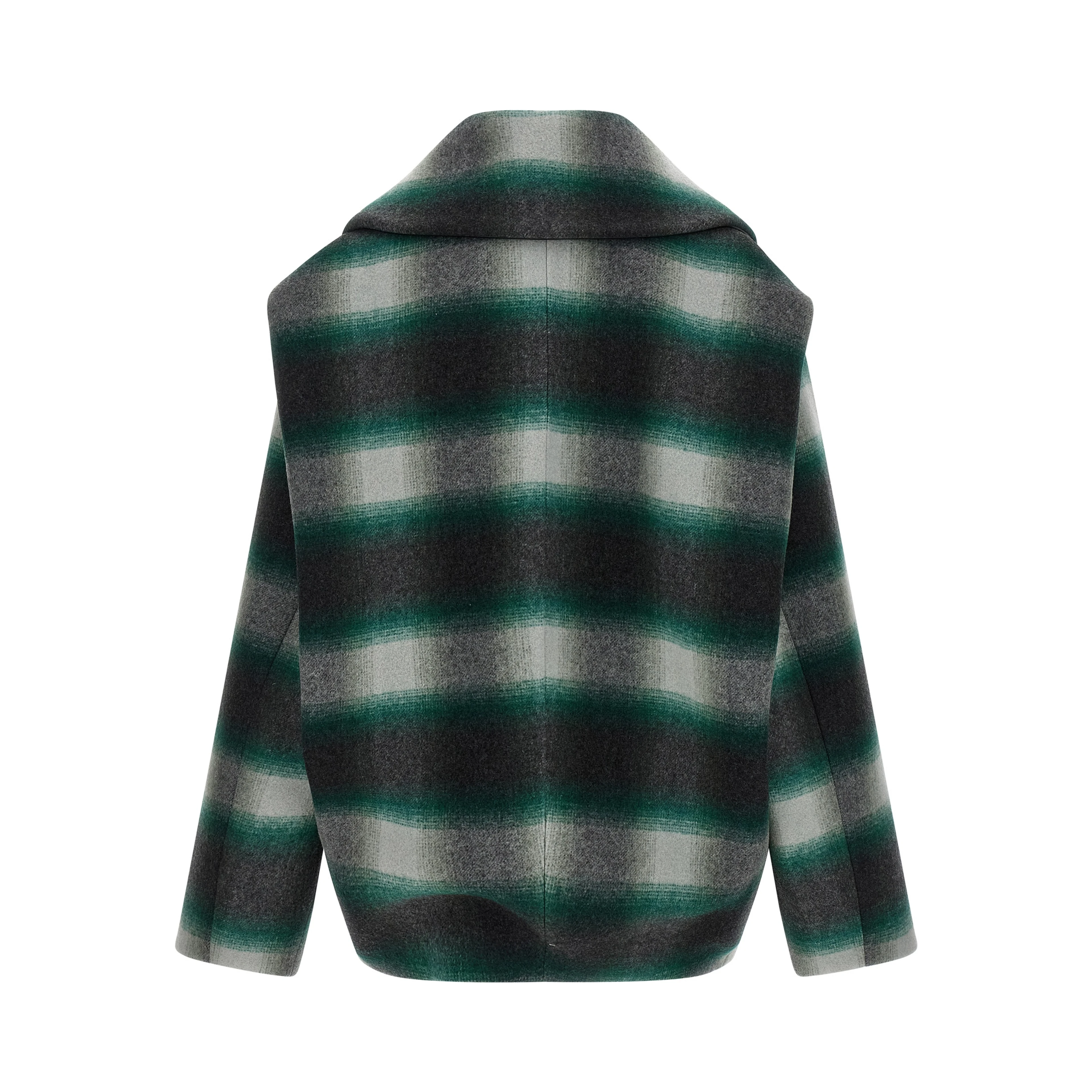 Bicolor Wool Full-Length Jacket