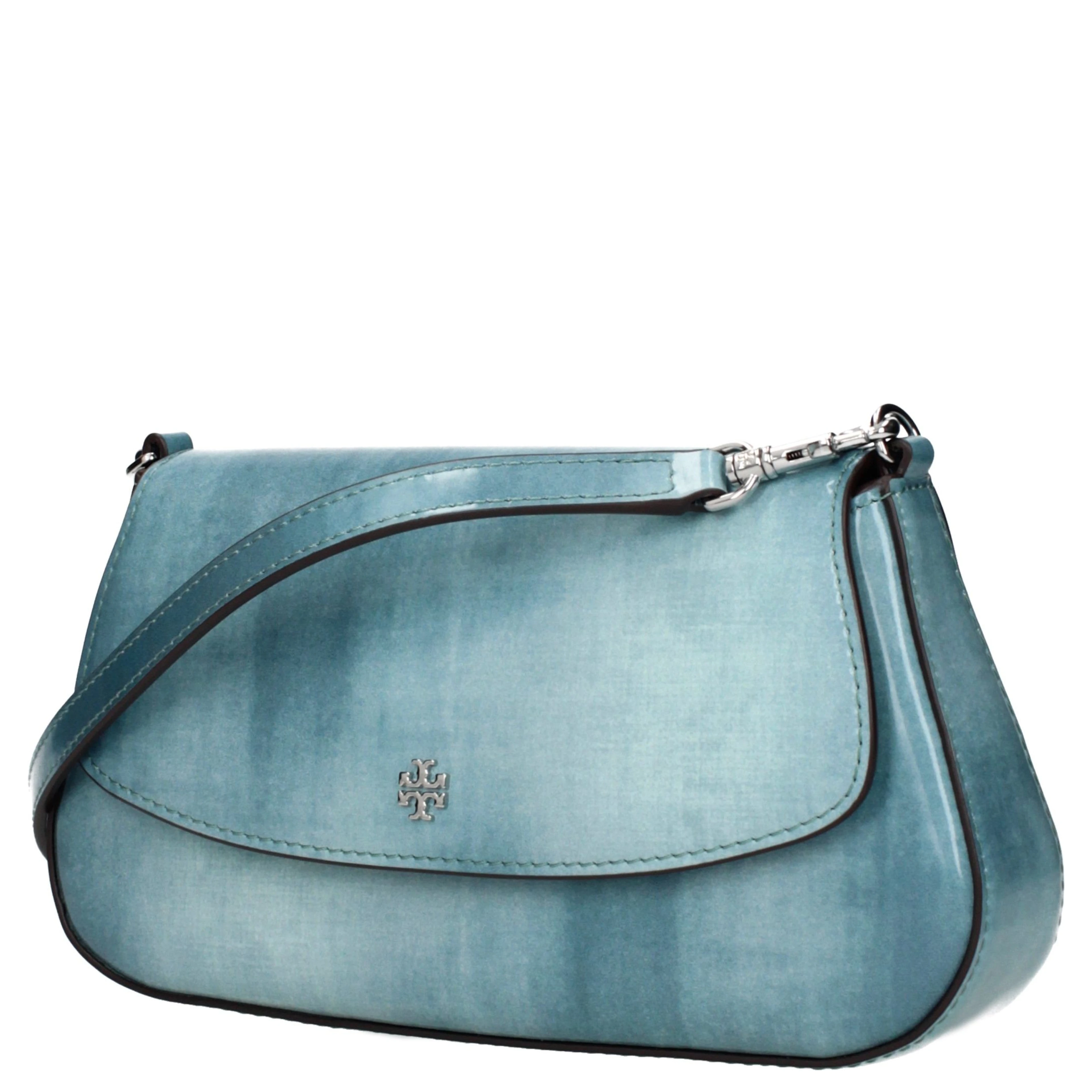 Blue Leather Crossbody Bag