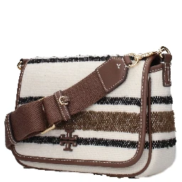 Beige Fabric Crossbody Bag