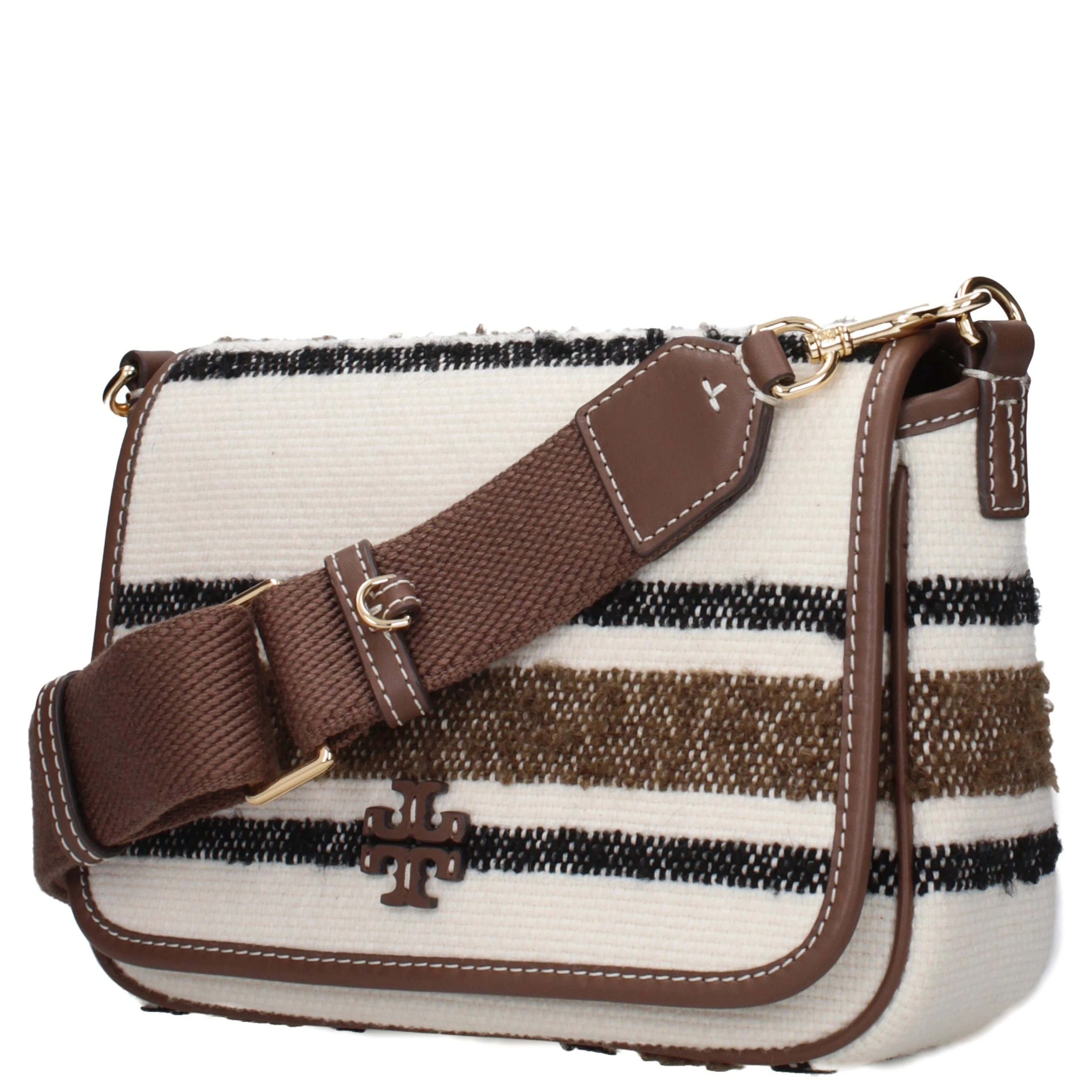 Beige Fabric Crossbody Bag