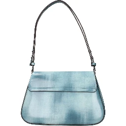 Blue Leather Shoulder Bag