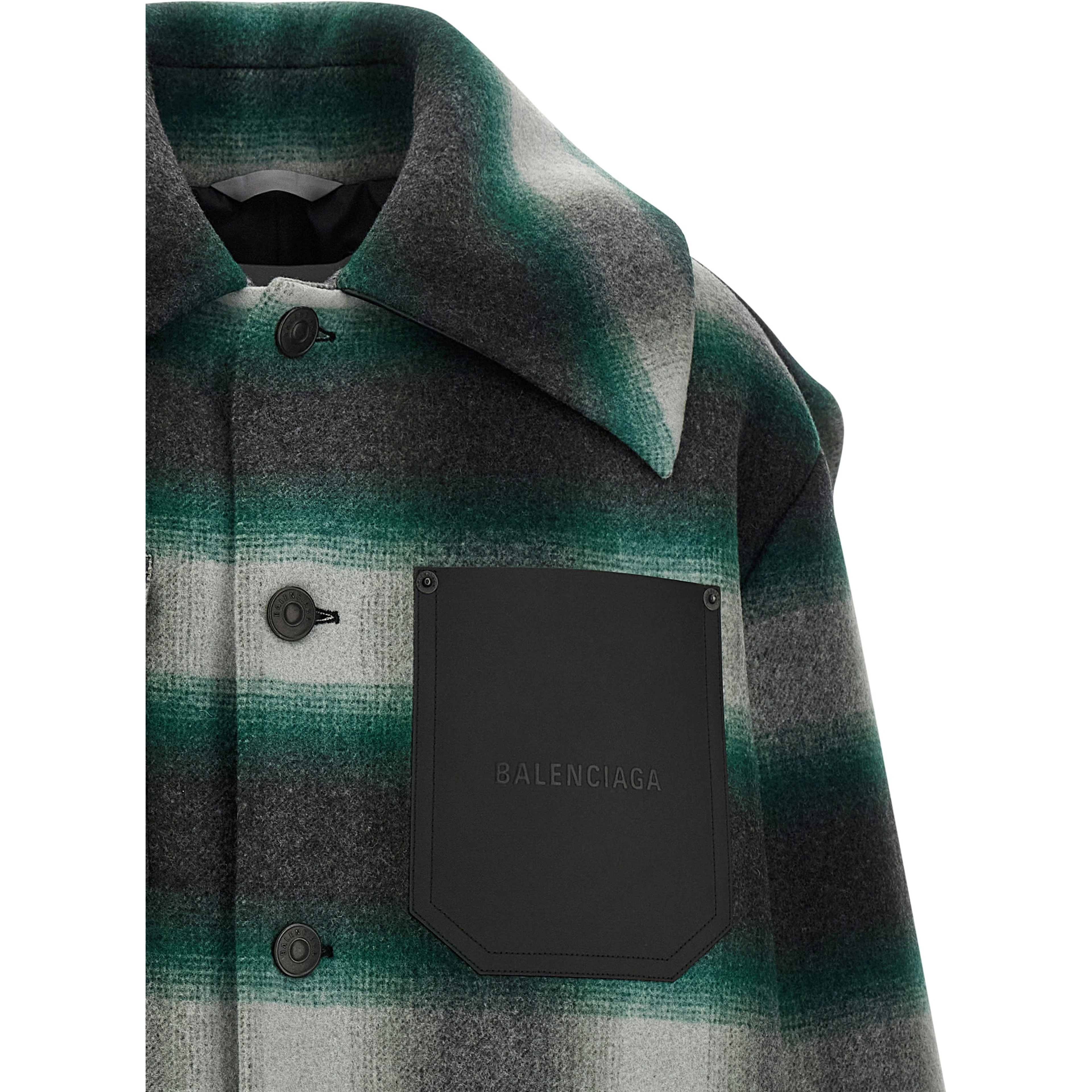 Bicolor Wool Full-Length Jacket