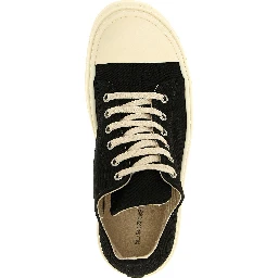 Black Cotton Low Top Sneakers