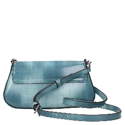 Blue Leather Crossbody Bag