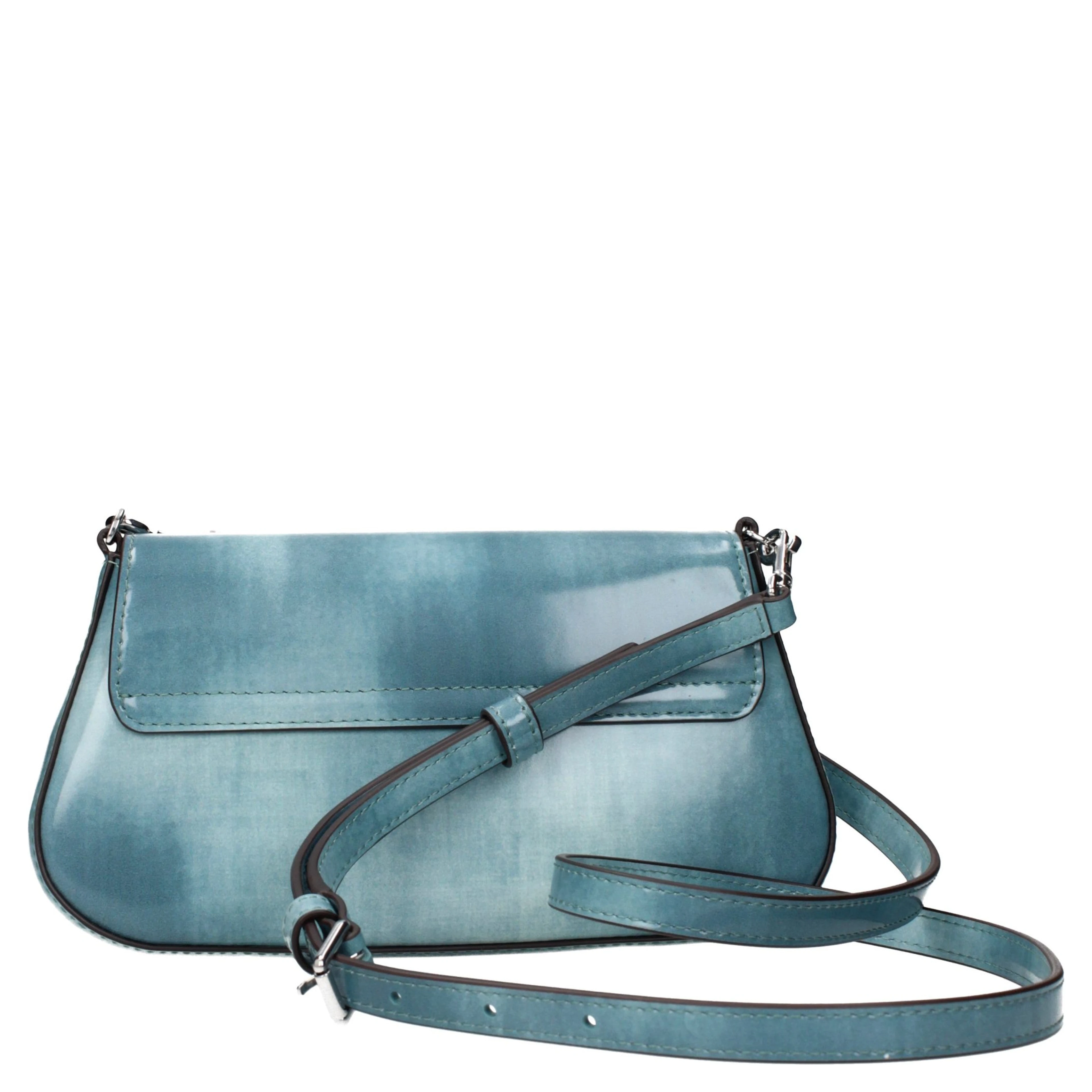 Blue Leather Crossbody Bag