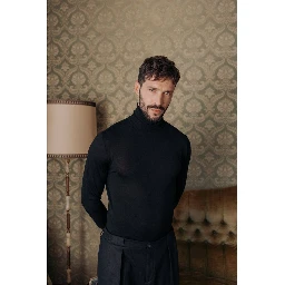 Black Wool Casual Pants