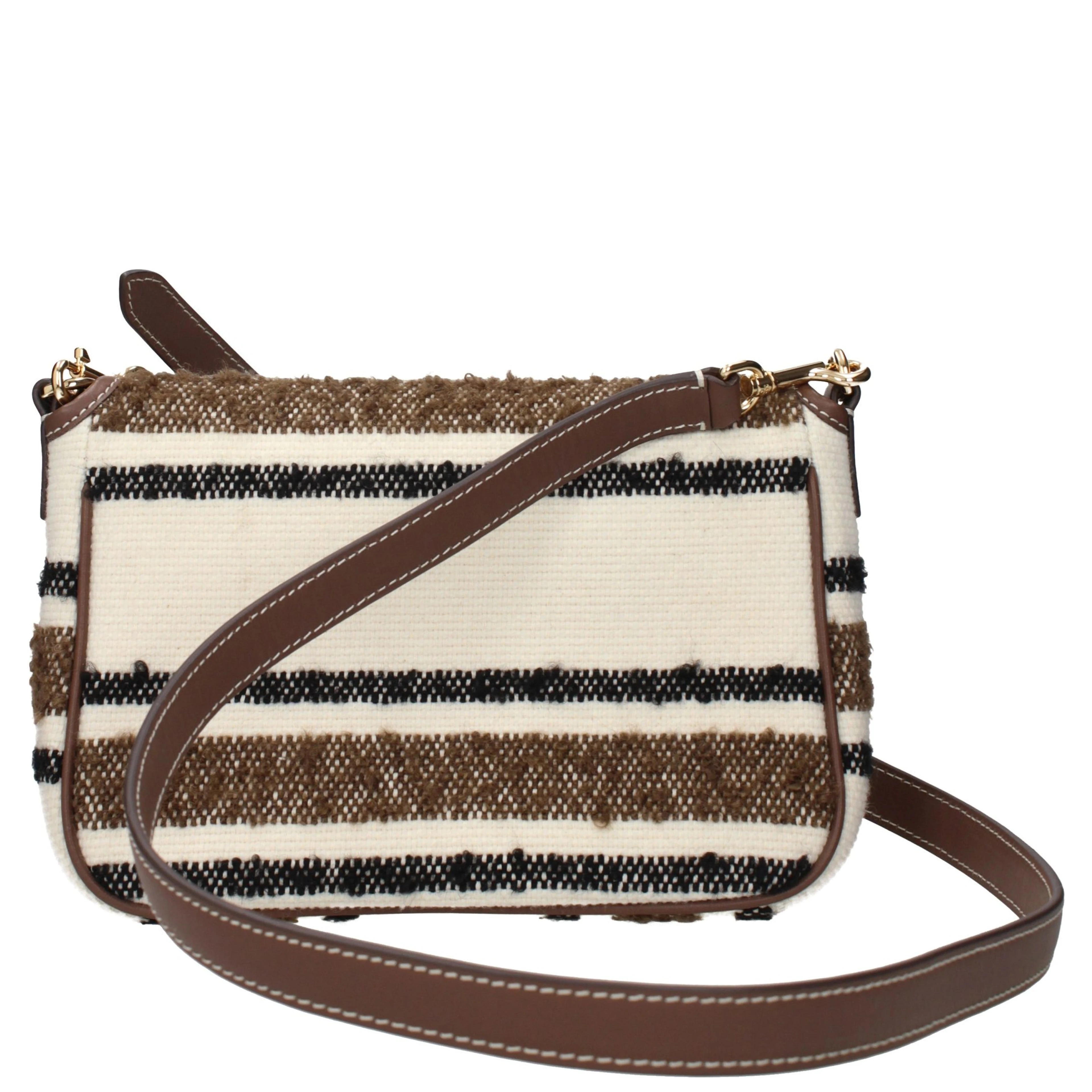 Beige Fabric Crossbody Bag