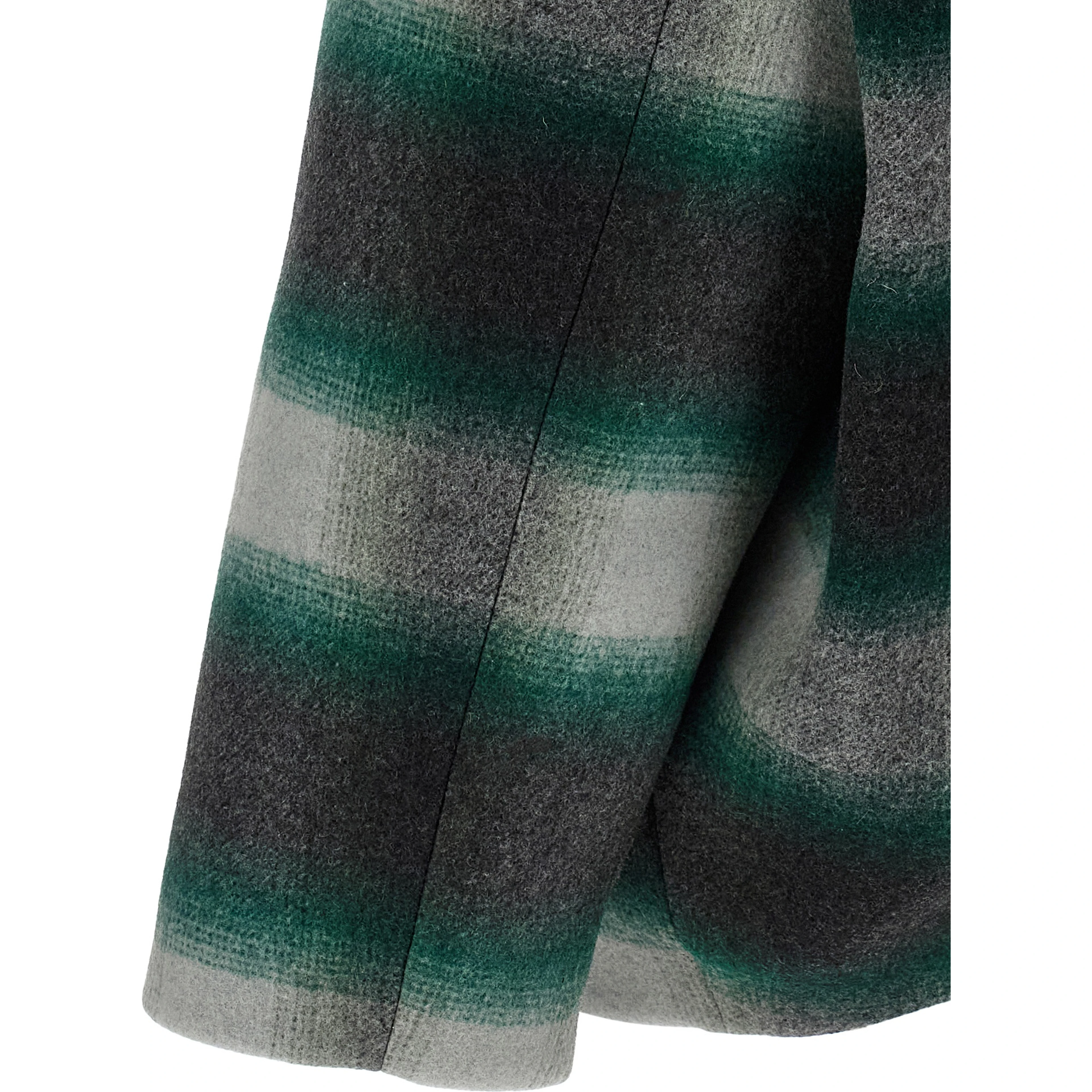 Bicolor Wool Full-Length Jacket