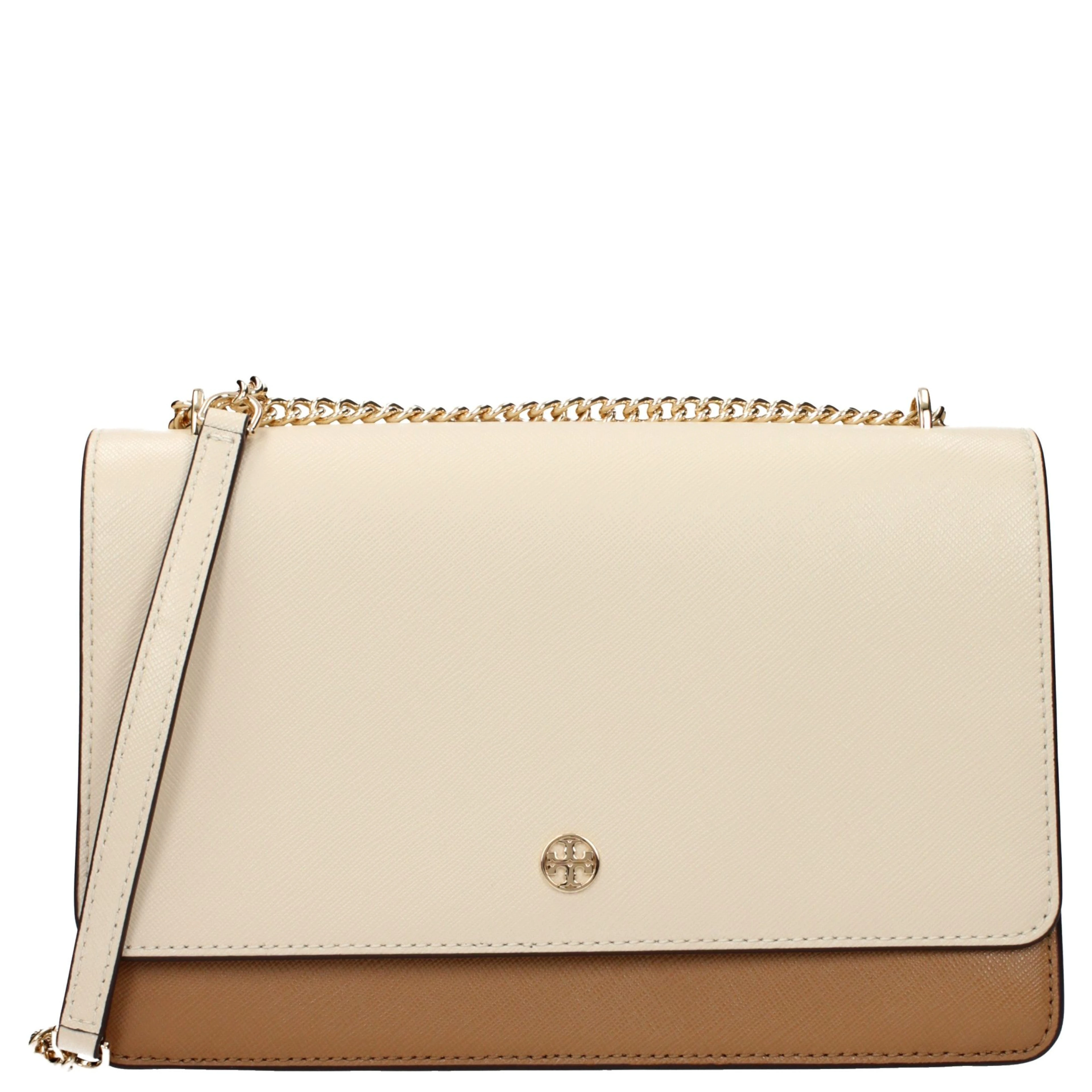 Beige Leather Crossbody Bag