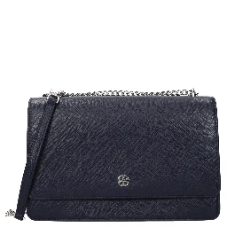 Blue Leather Crossbody Bag