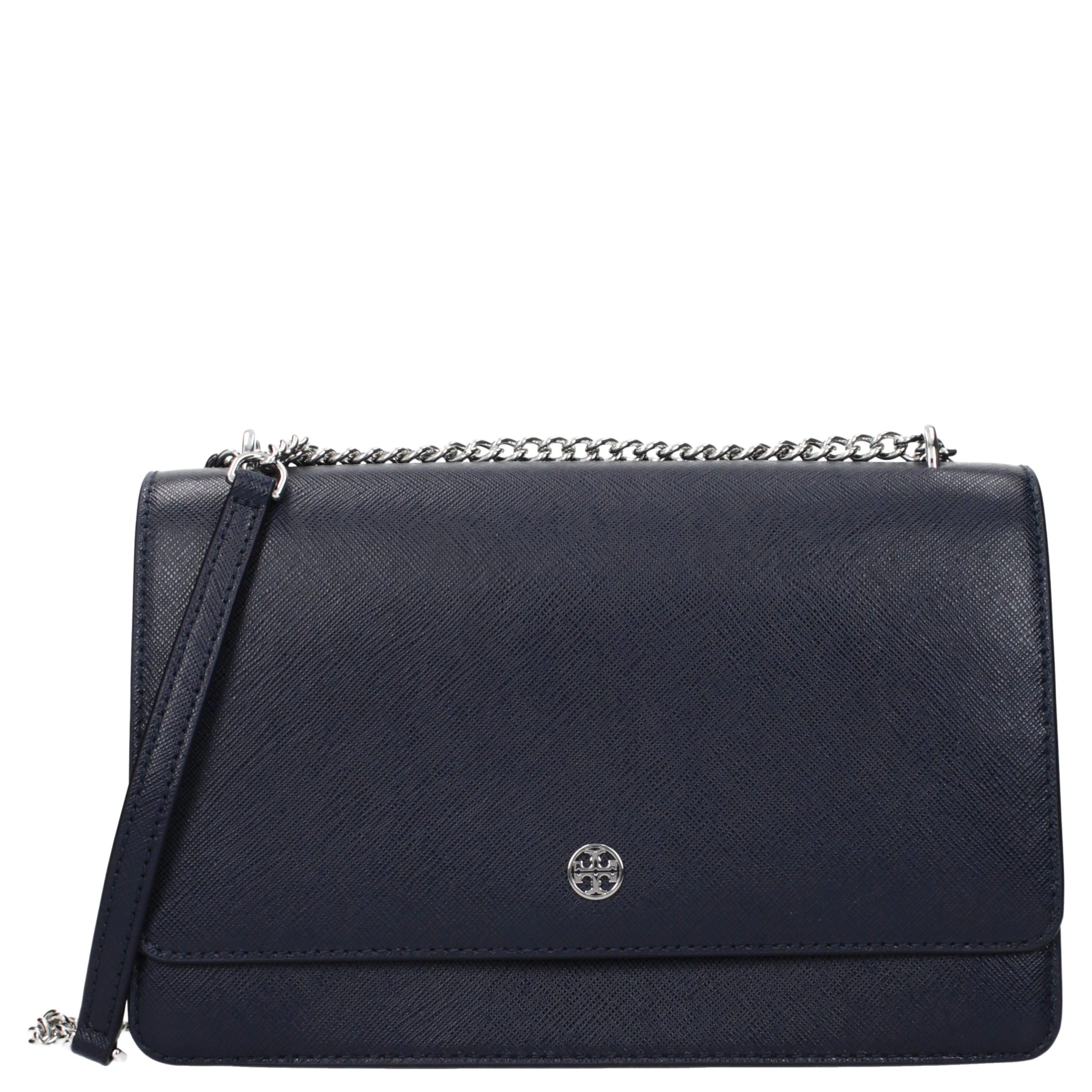 Blue Leather Crossbody Bag