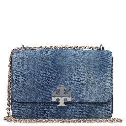 Blue Leather Shoulder Bag