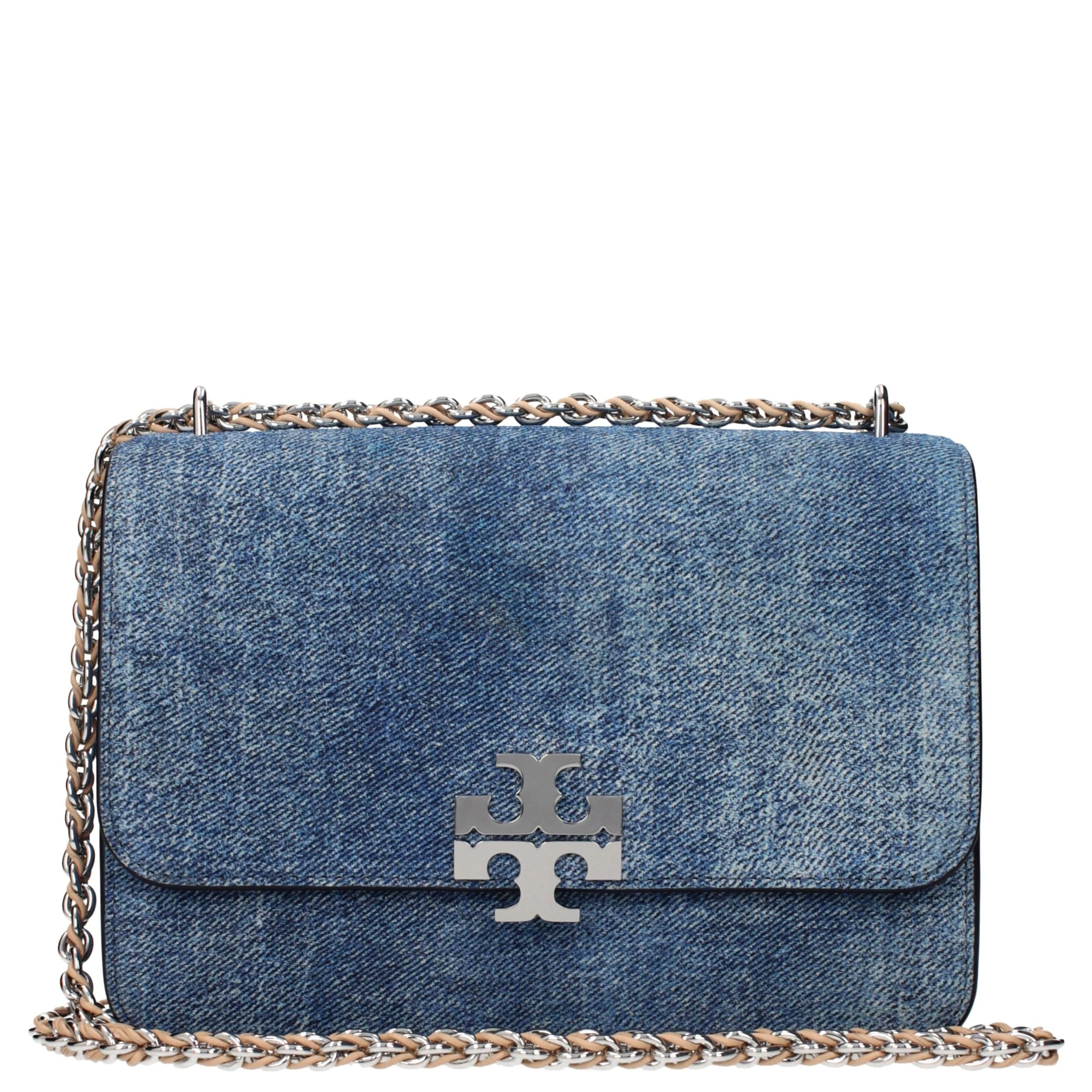 Blue Leather Shoulder Bag