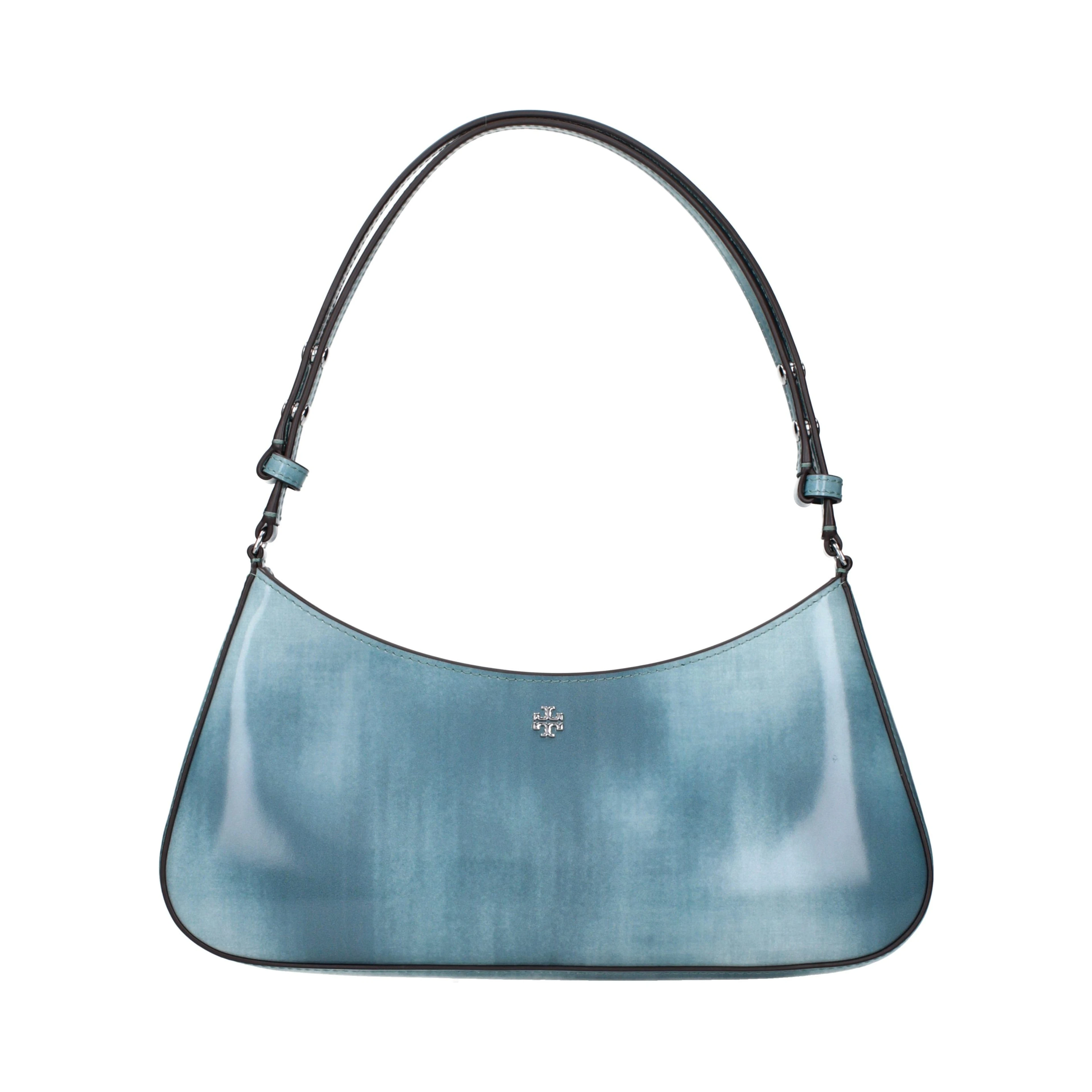 Blue Leather Shoulder Bag