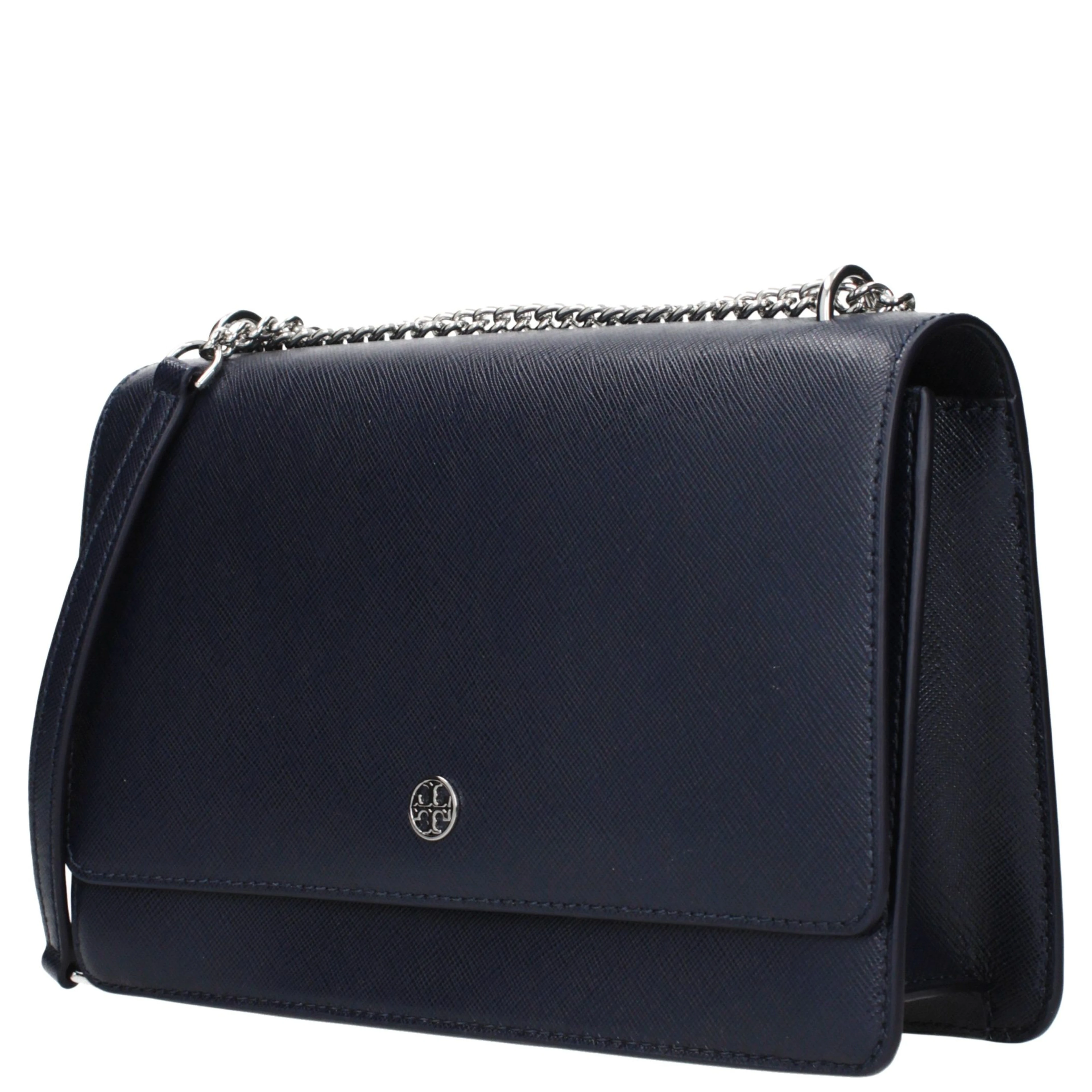 Blue Leather Crossbody Bag