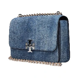 Blue Leather Shoulder Bag