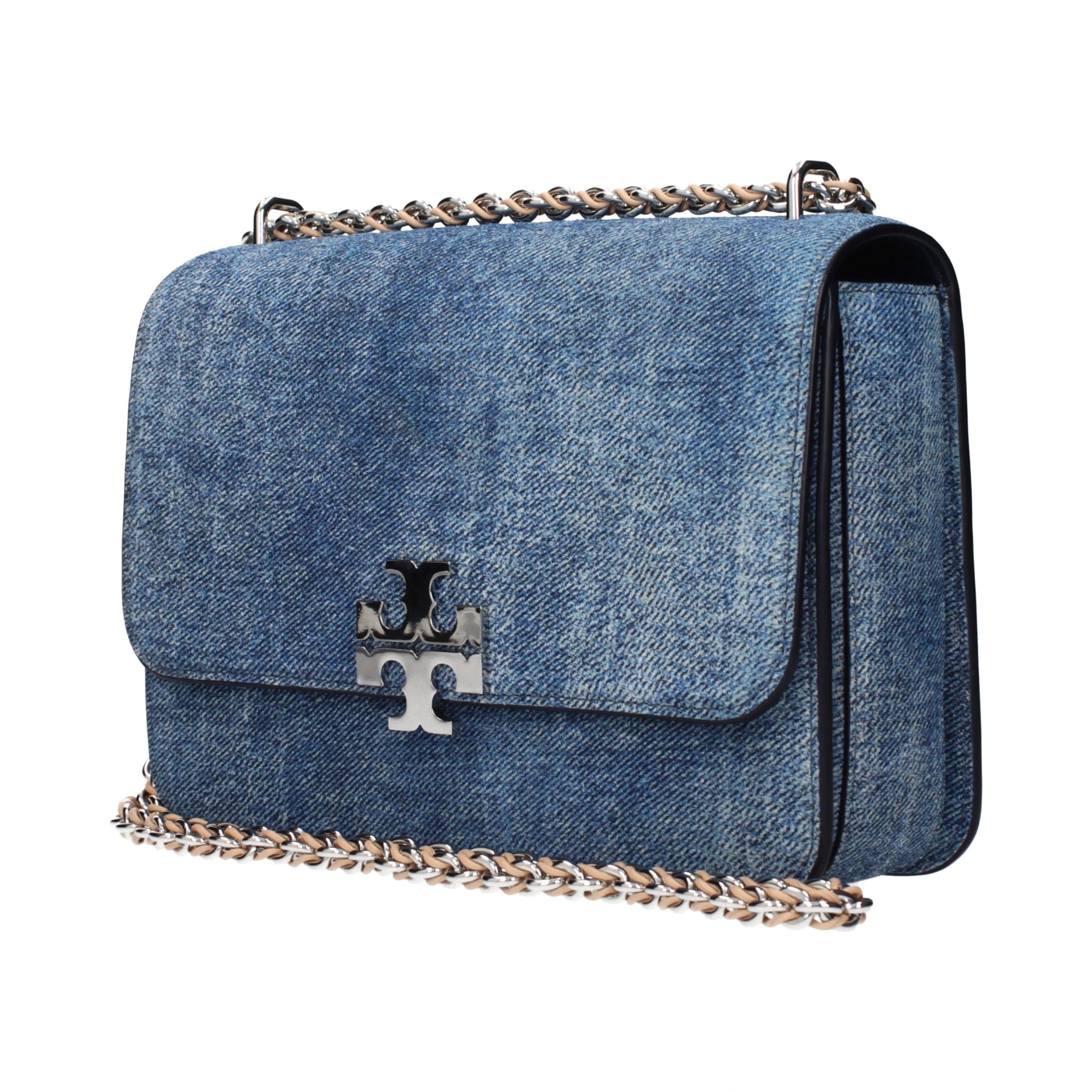 Blue Leather Shoulder Bag
