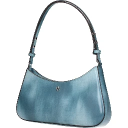 Blue Leather Shoulder Bag