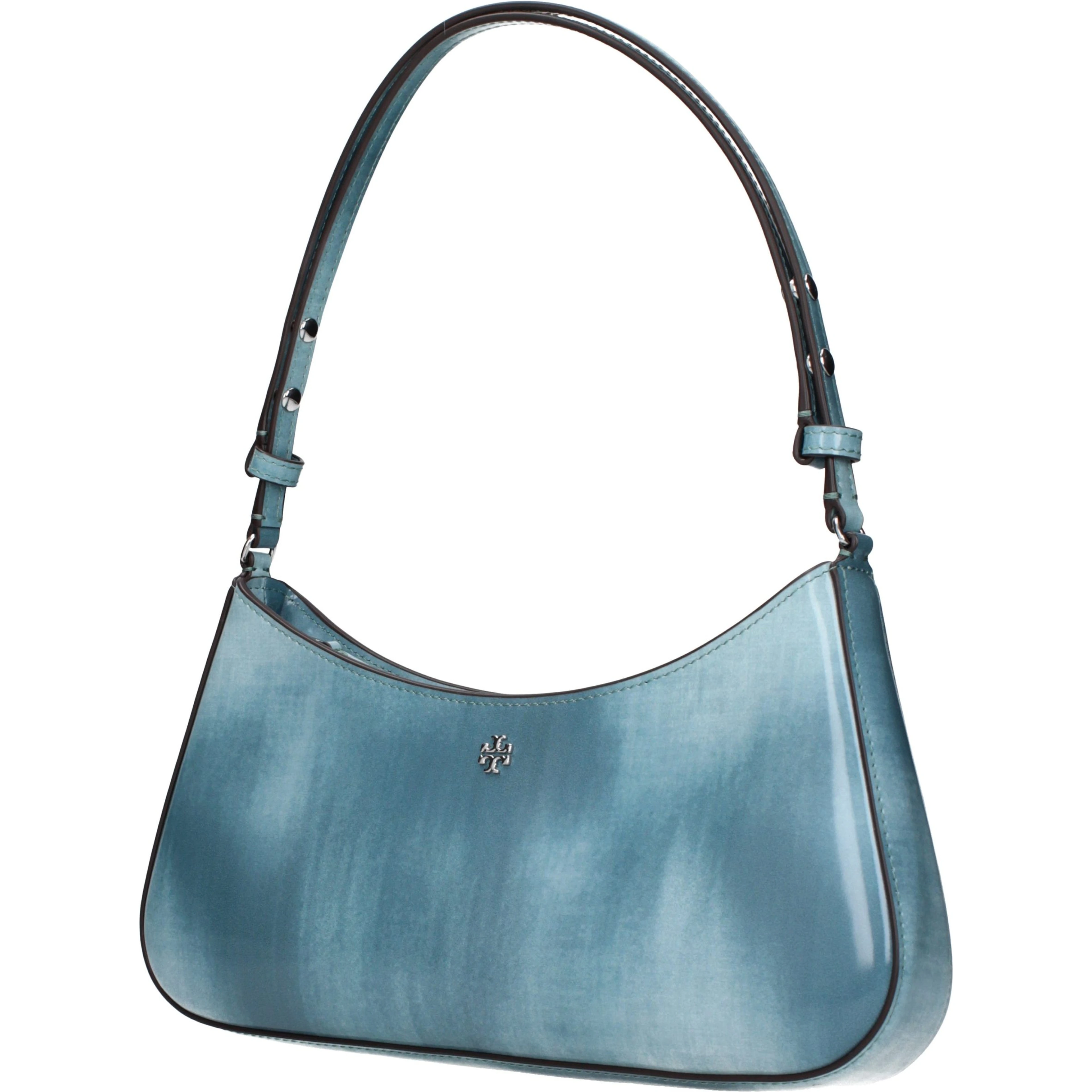 Blue Leather Shoulder Bag