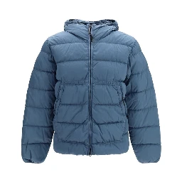 Blue Polyamide Full-Length Jacket