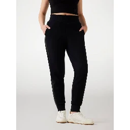 Black Polyester Joggers (Workout Pants)