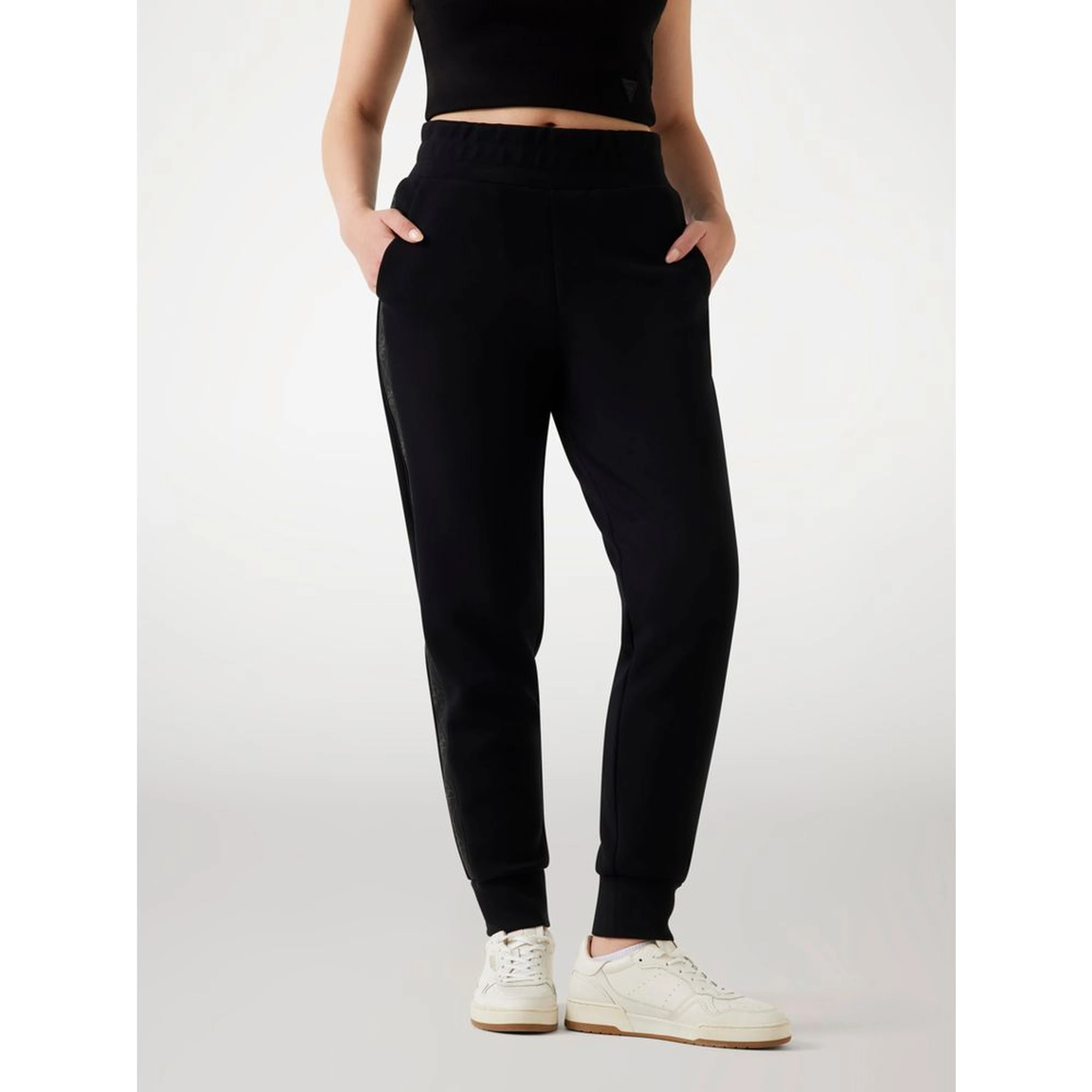 Black Polyester Joggers (Workout Pants)