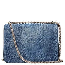 Blue Leather Shoulder Bag