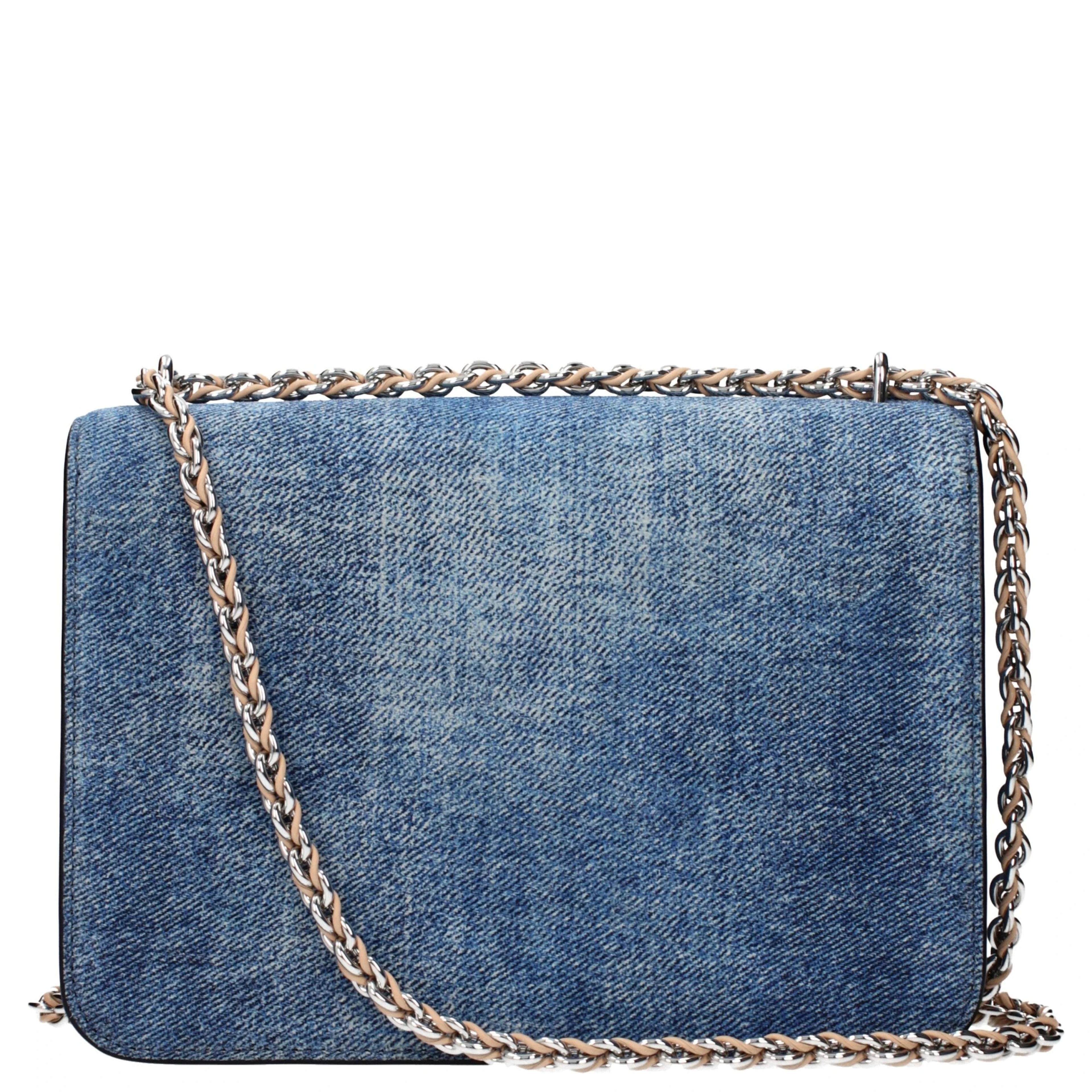 Blue Leather Shoulder Bag