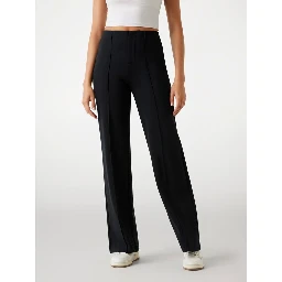 Black Polyamide Casual Pants
