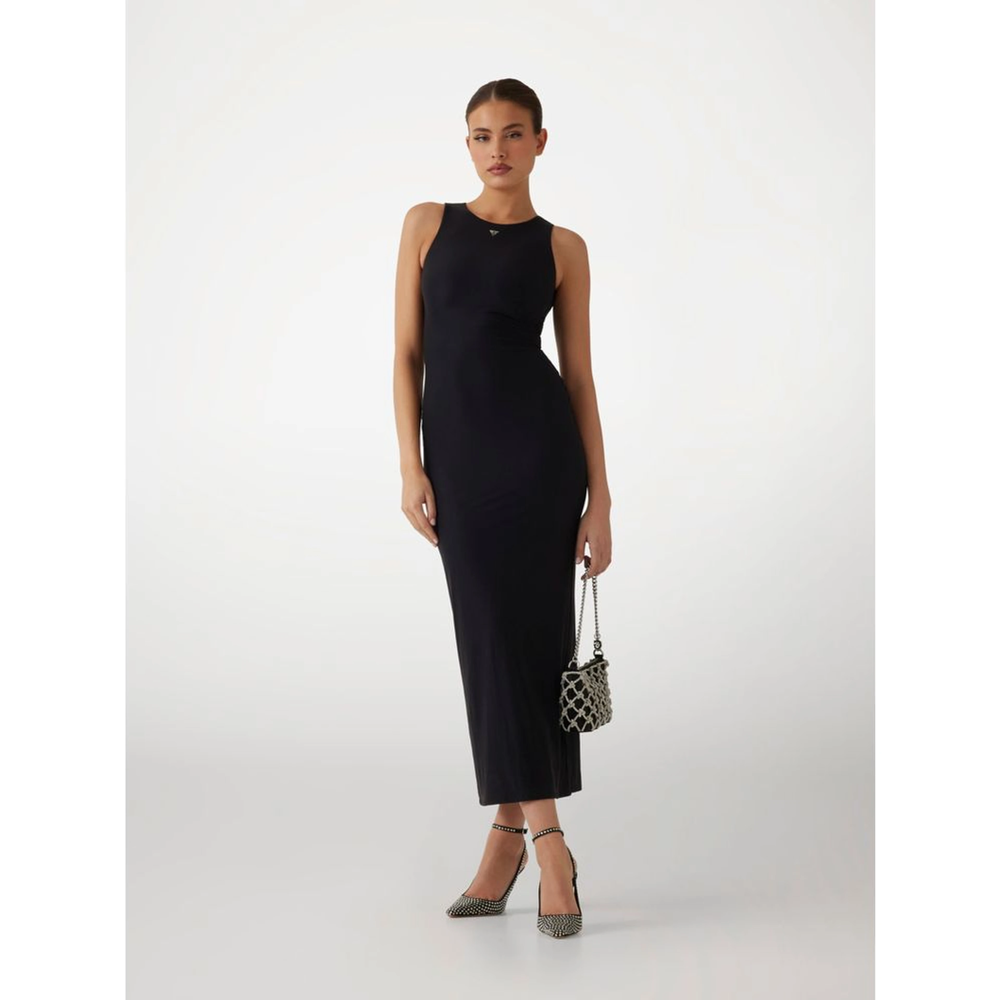 Black Polyamide Casual Dress