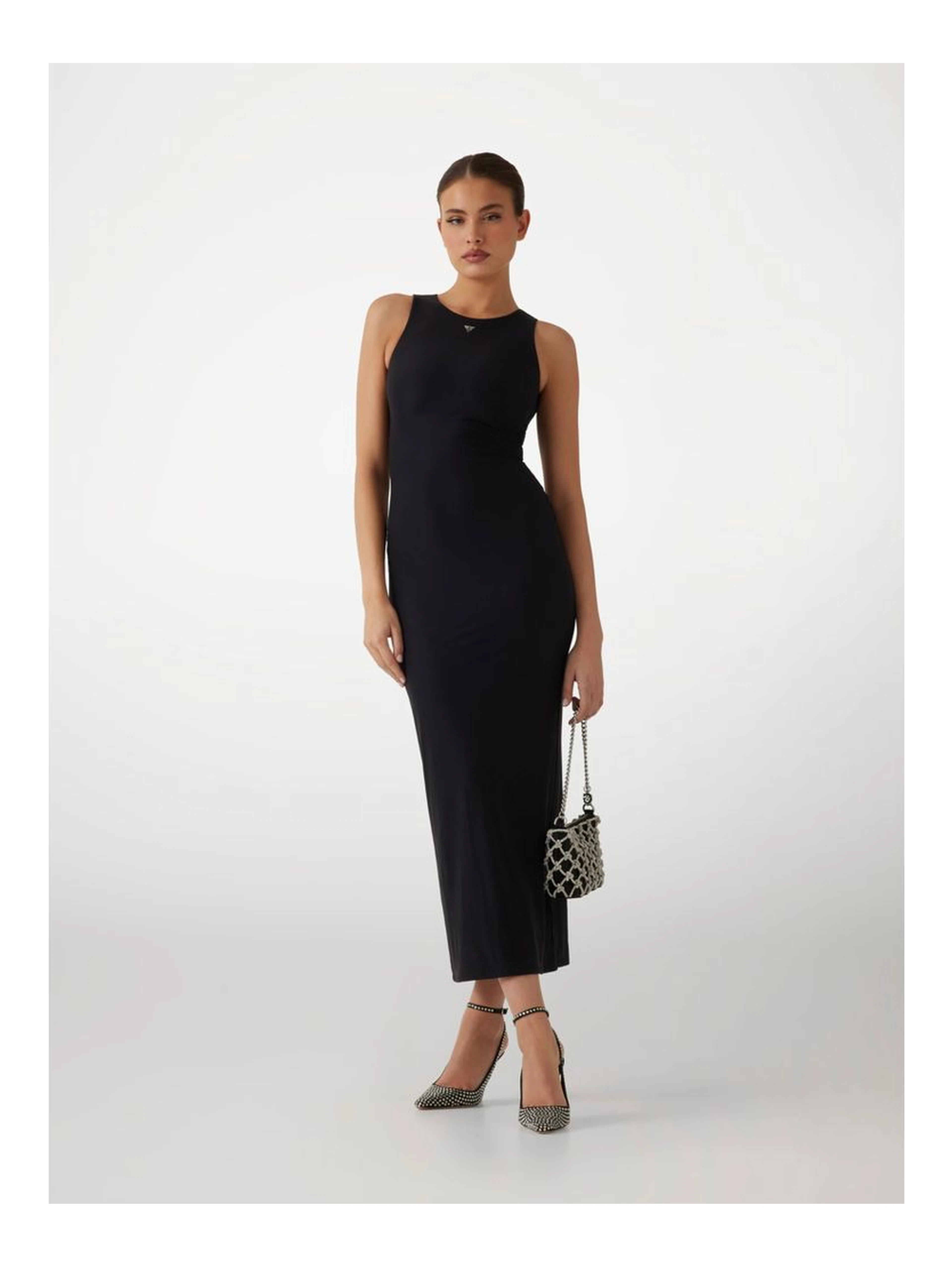 Black Polyamide Casual Dress