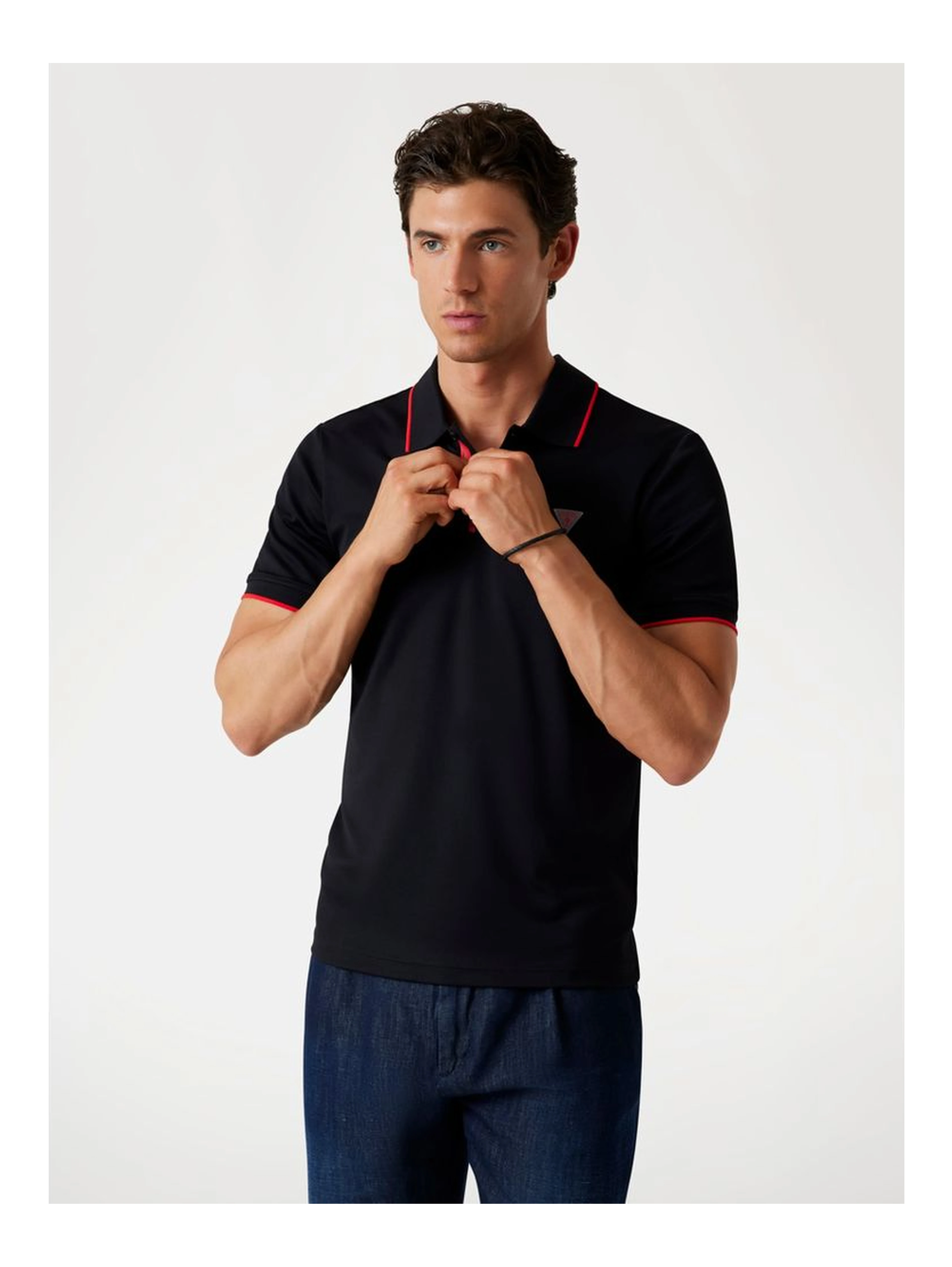 Black Polyamide Polo Shirt