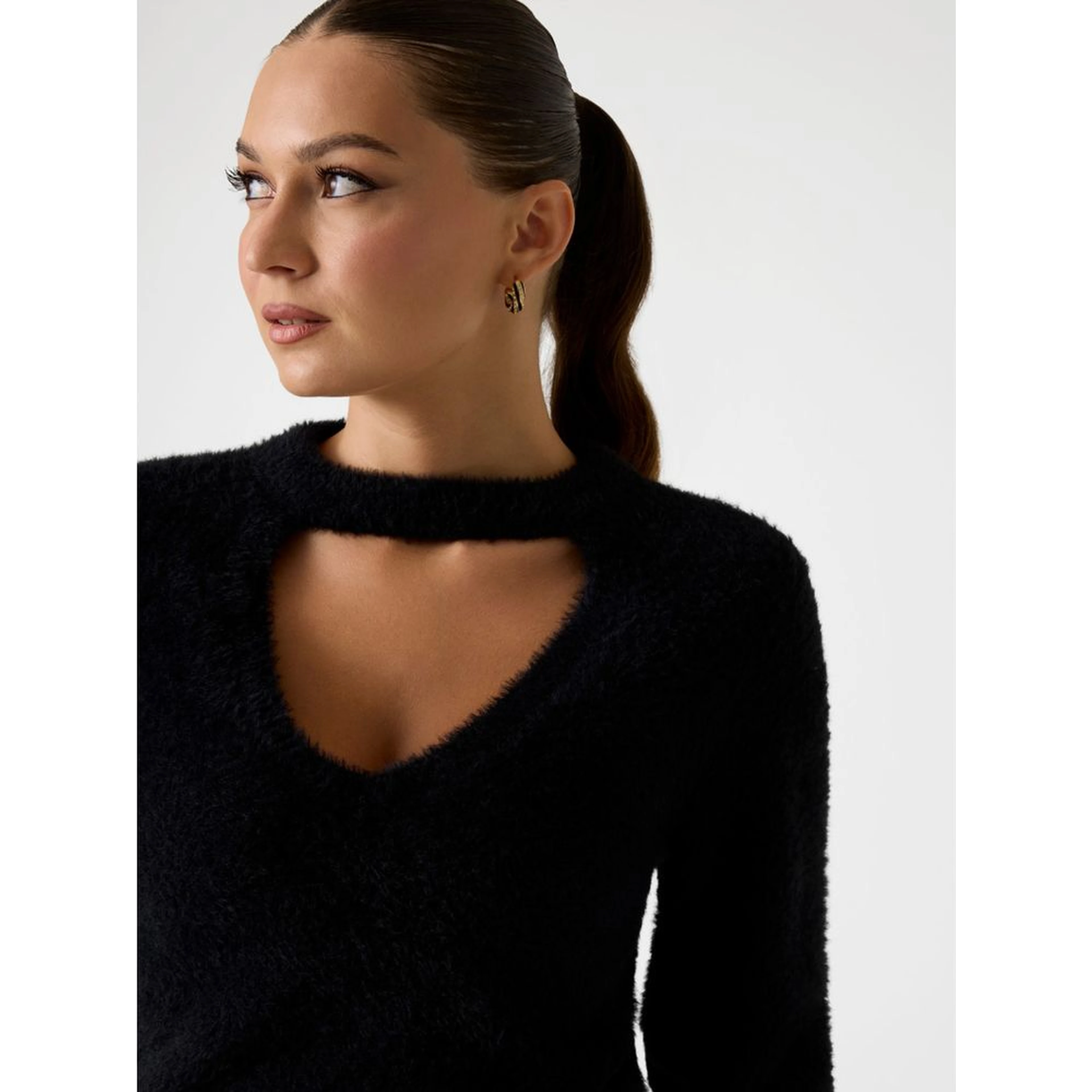 Black Polyester Sweatshirt