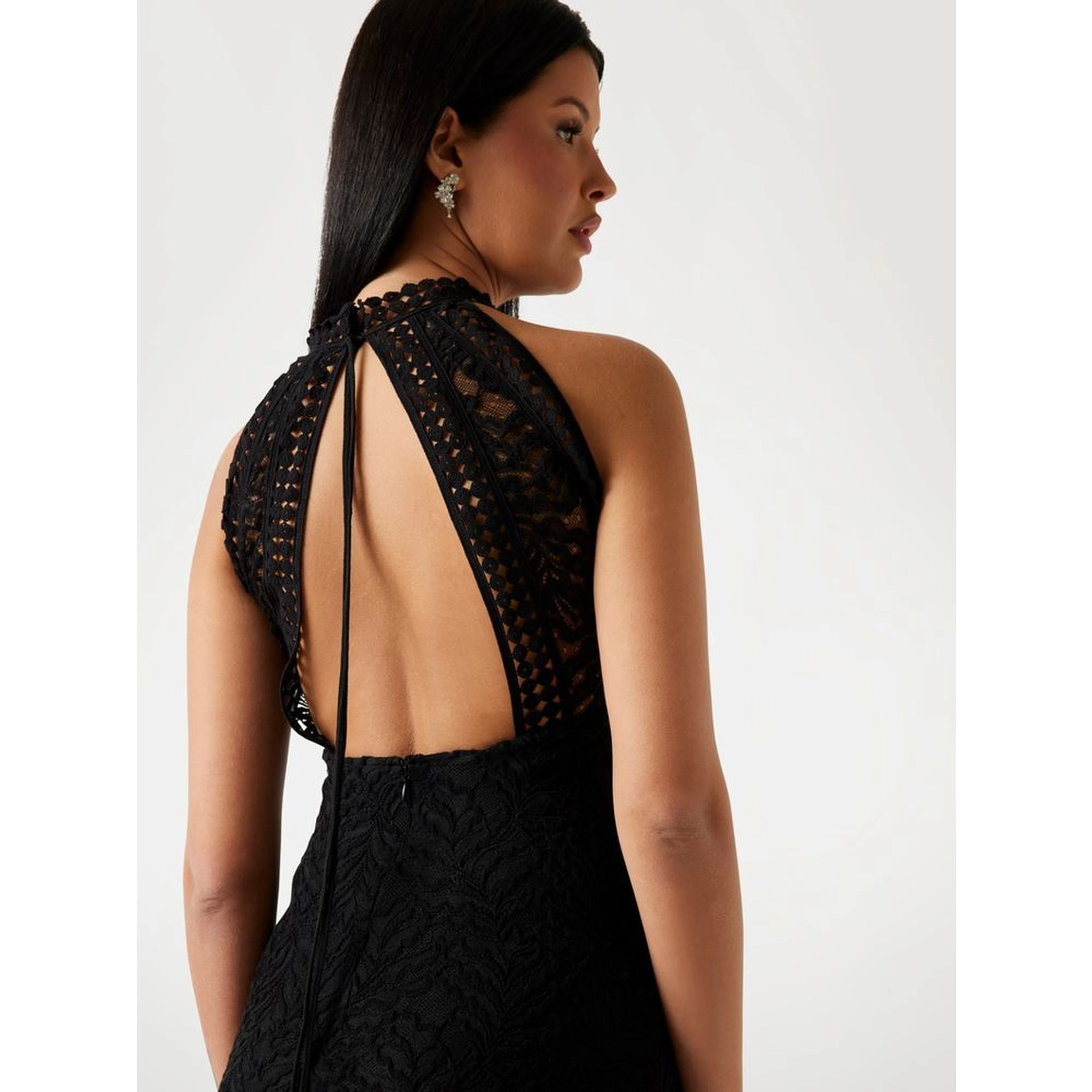 Black Polyamide Cocktail Dress