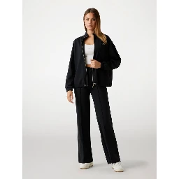 Black Polyamide Casual Pants