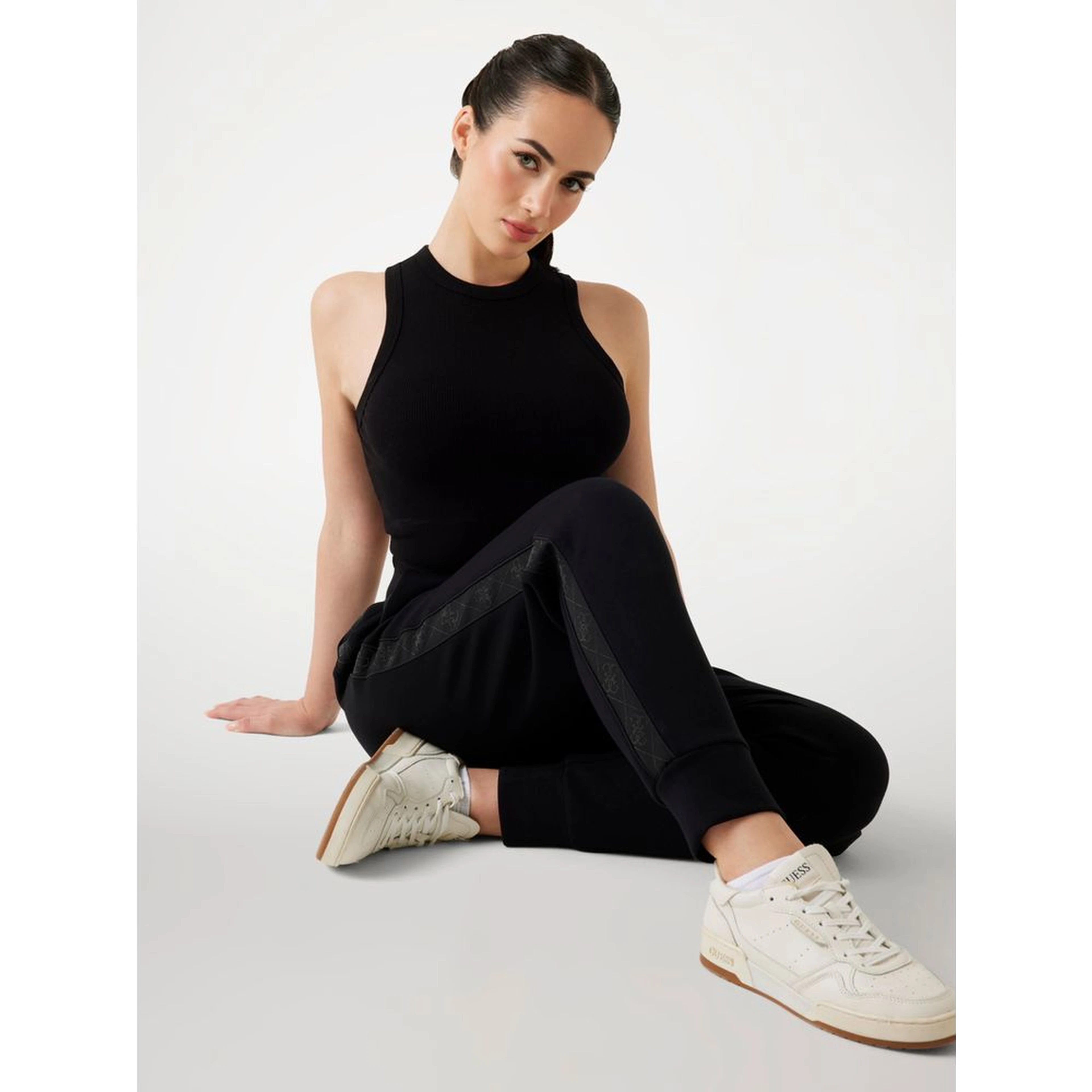 Black Polyester Joggers (Workout Pants)