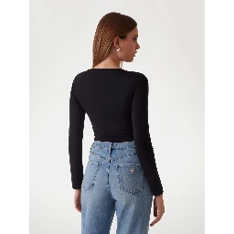 Black Cotton Long Sleeve T-Shirt