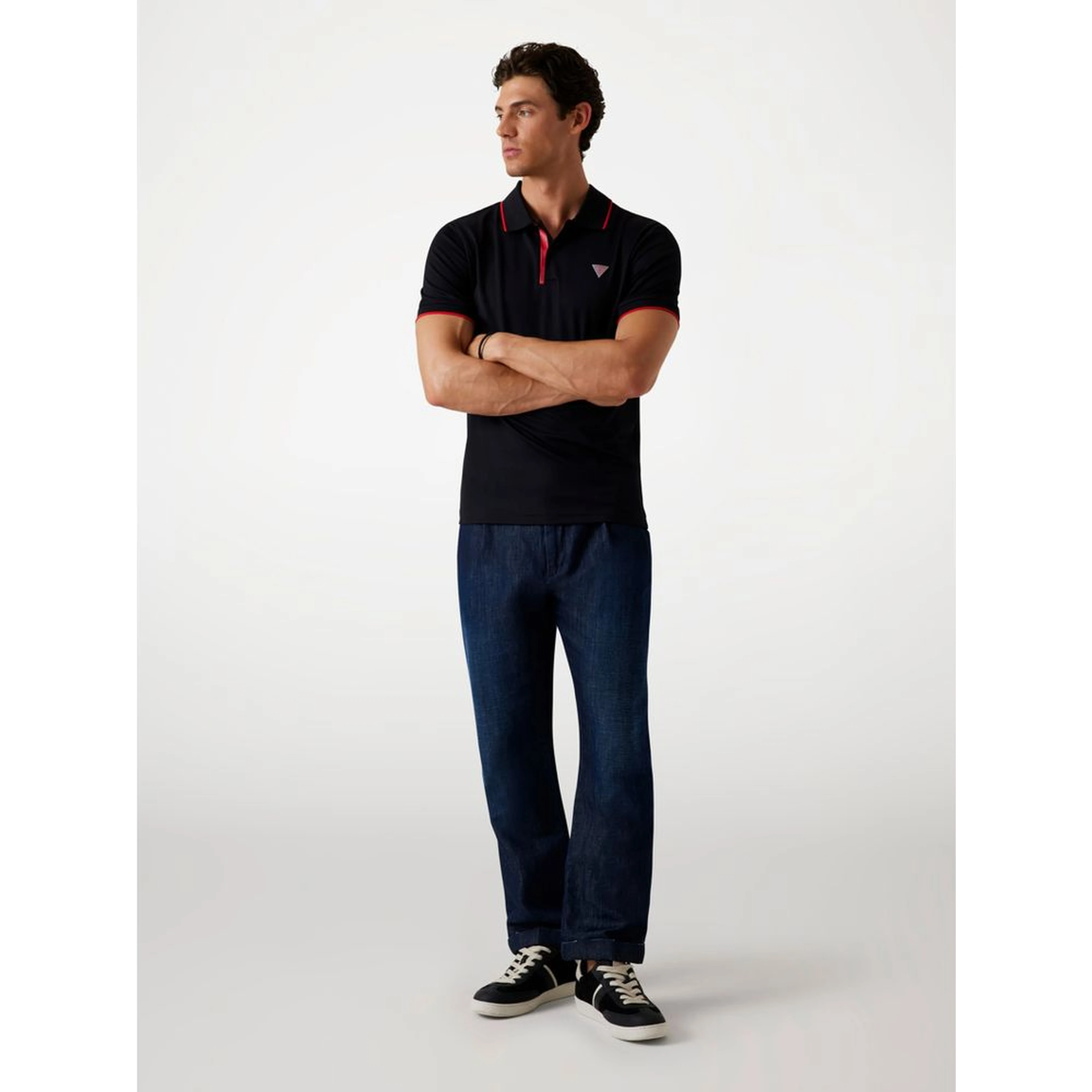 Black Polyamide Polo Shirt