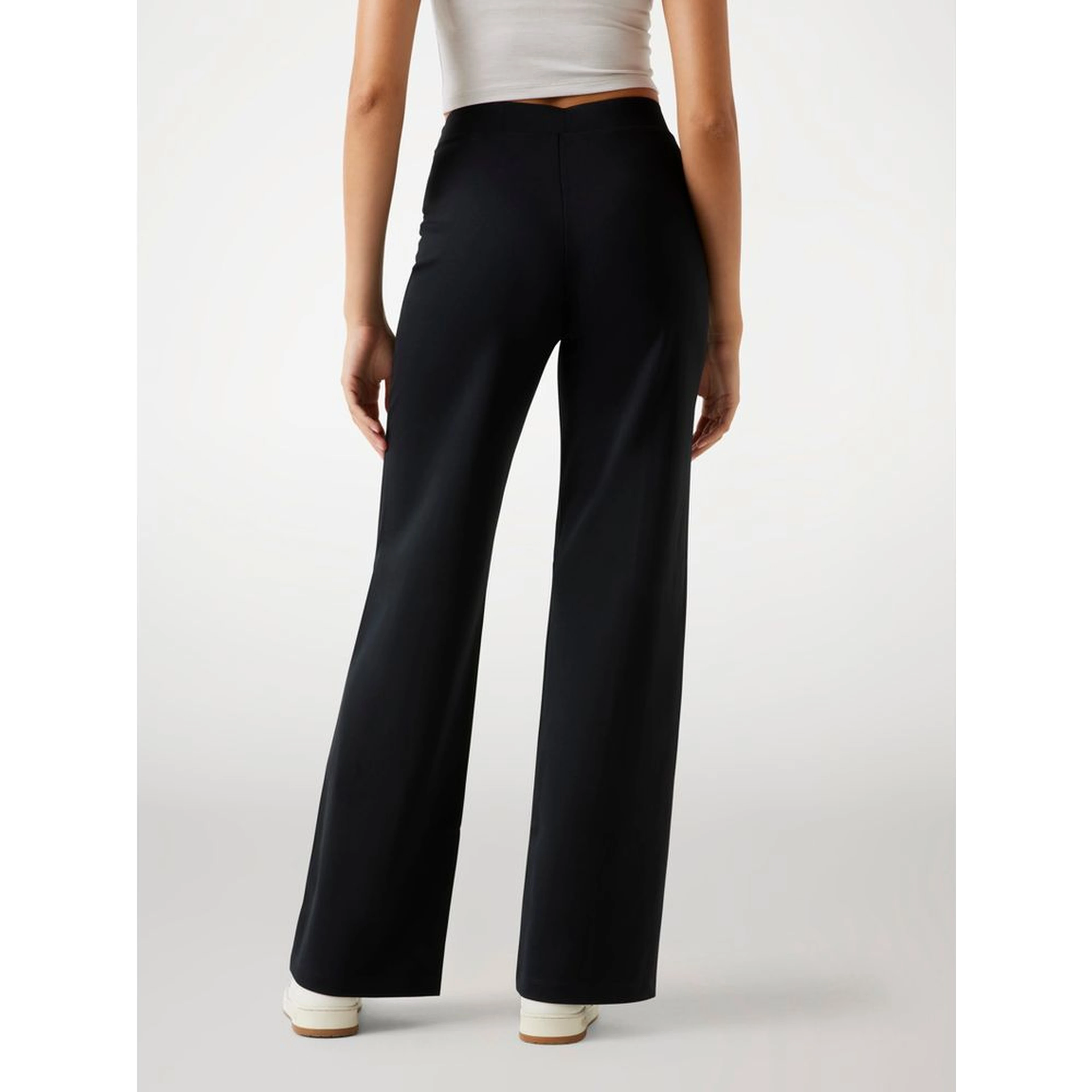 Black Polyamide Casual Pants