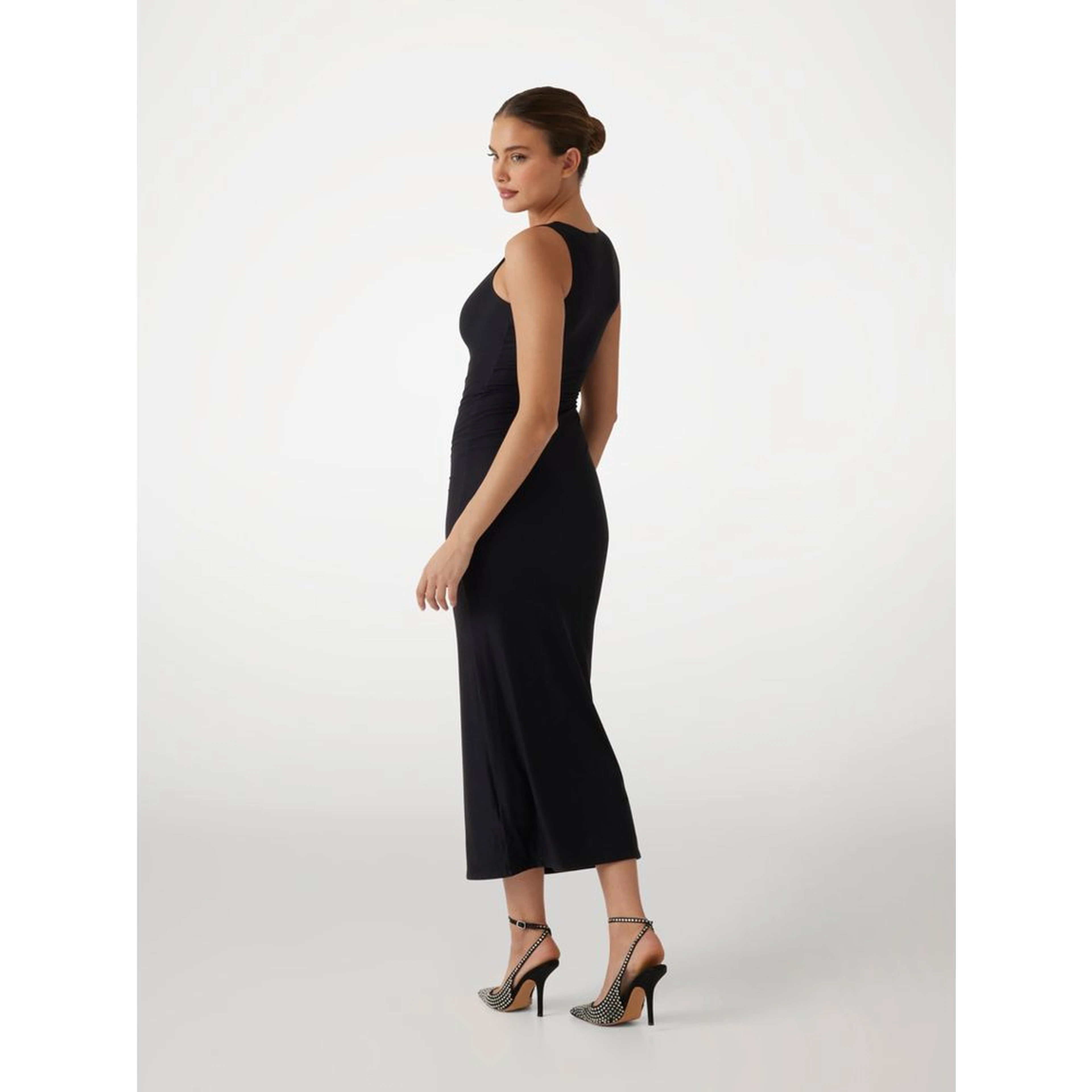 Black Polyamide Casual Dress