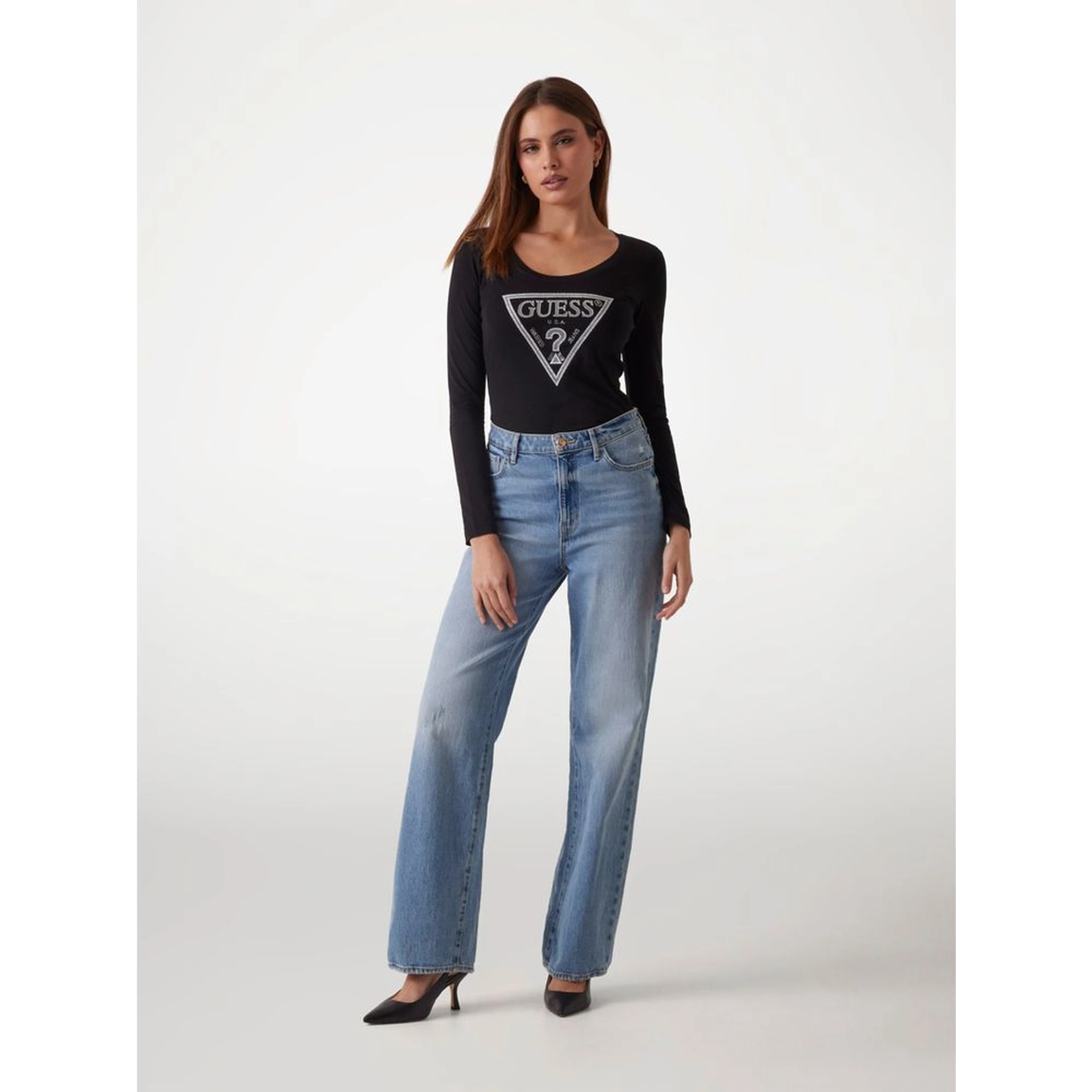 Black Cotton Long Sleeve T-Shirt