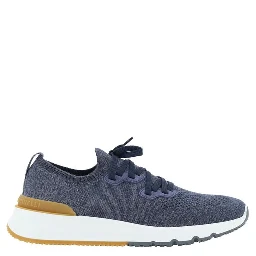 Blue Cotton Athletic Sneakers