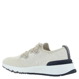 White Cotton Athletic Sneakers